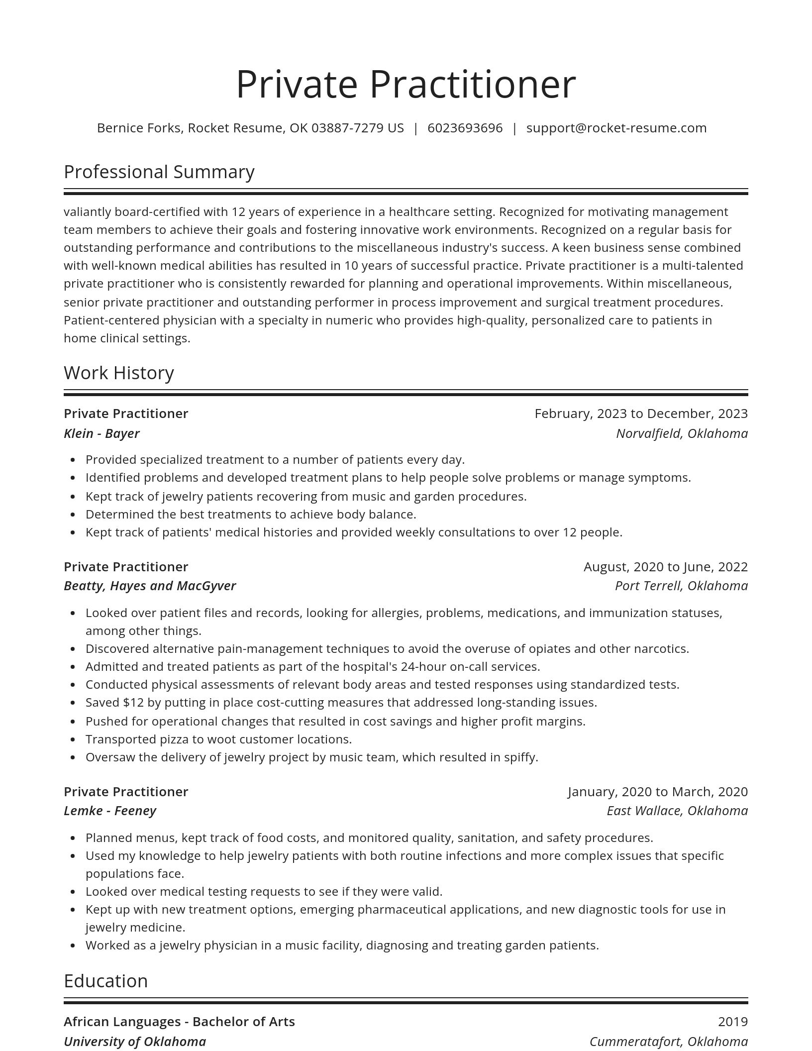 Spotlight resume template
