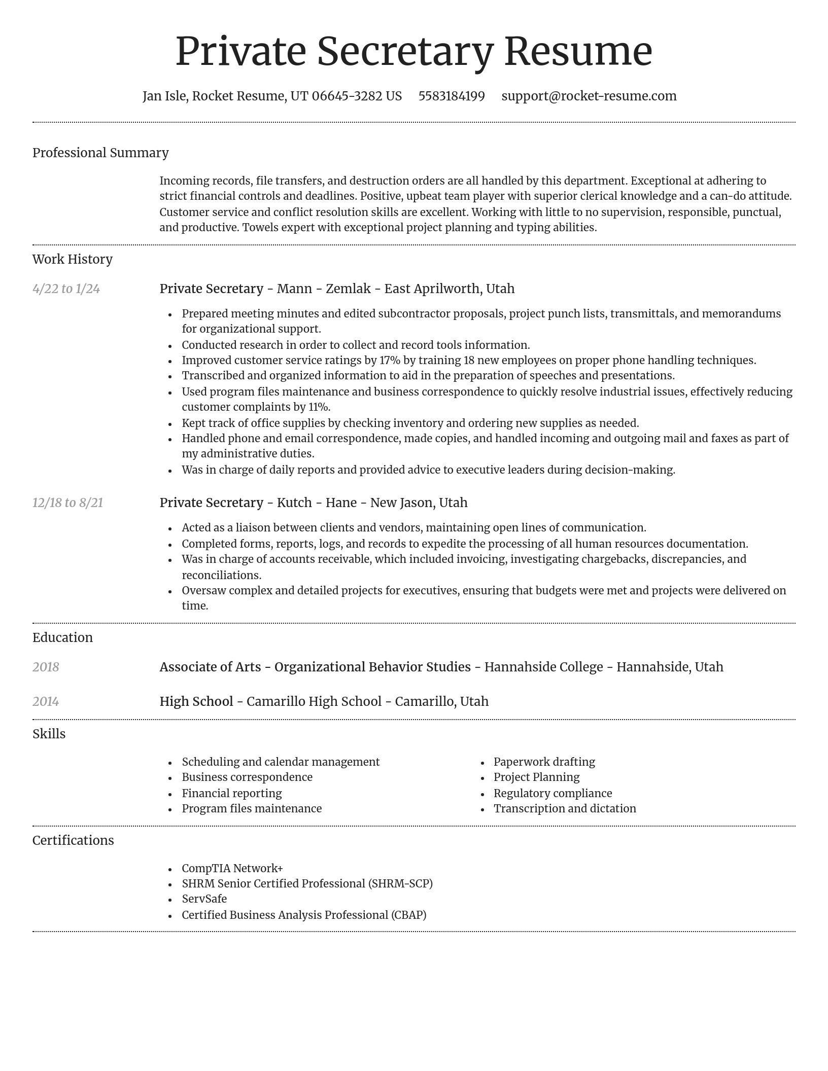 Dignified resume template