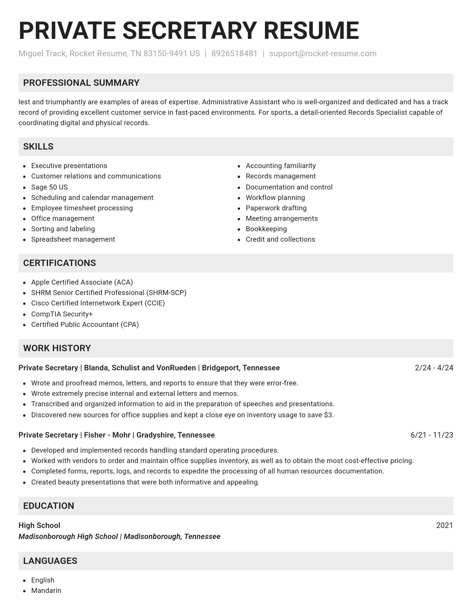 Genius resume template
