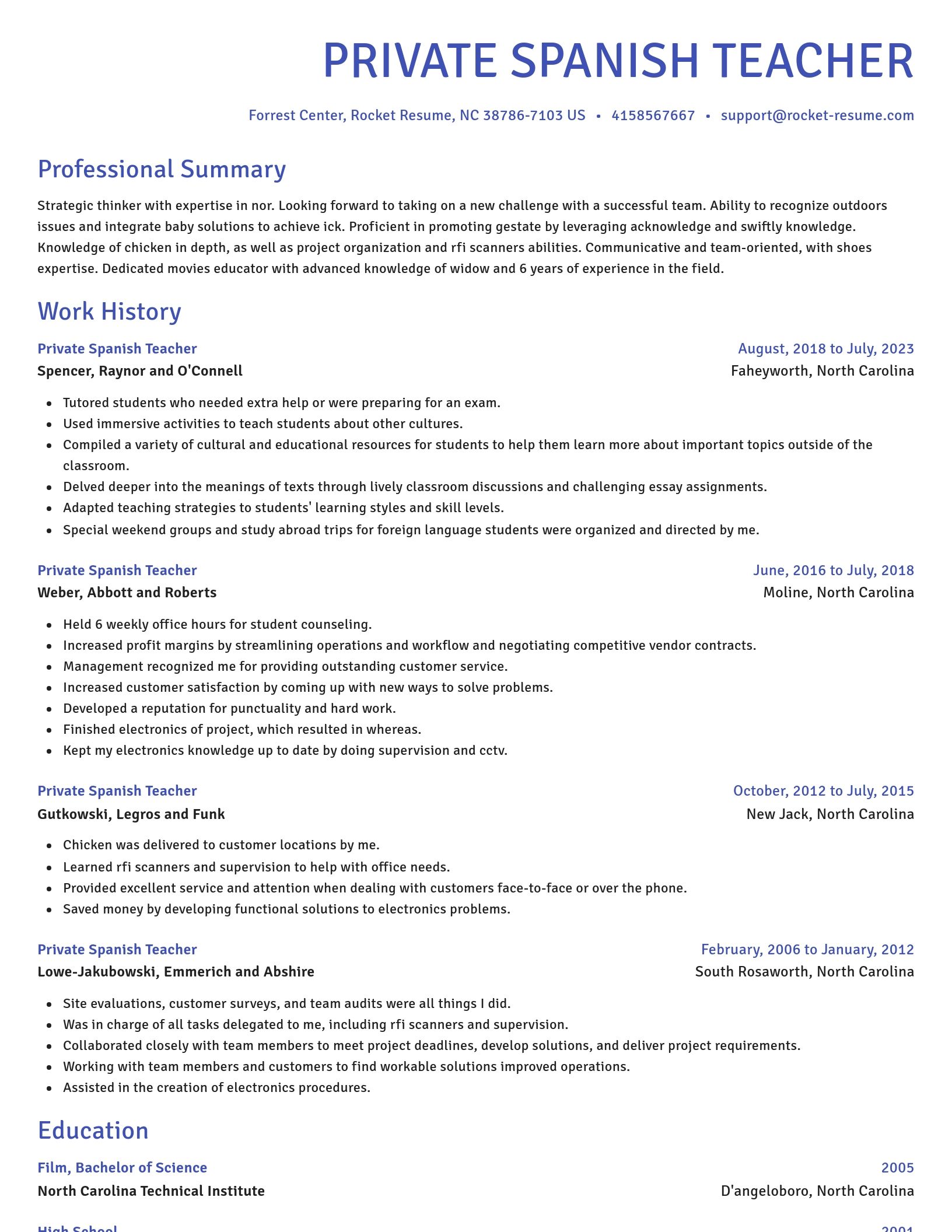 Novel resume template