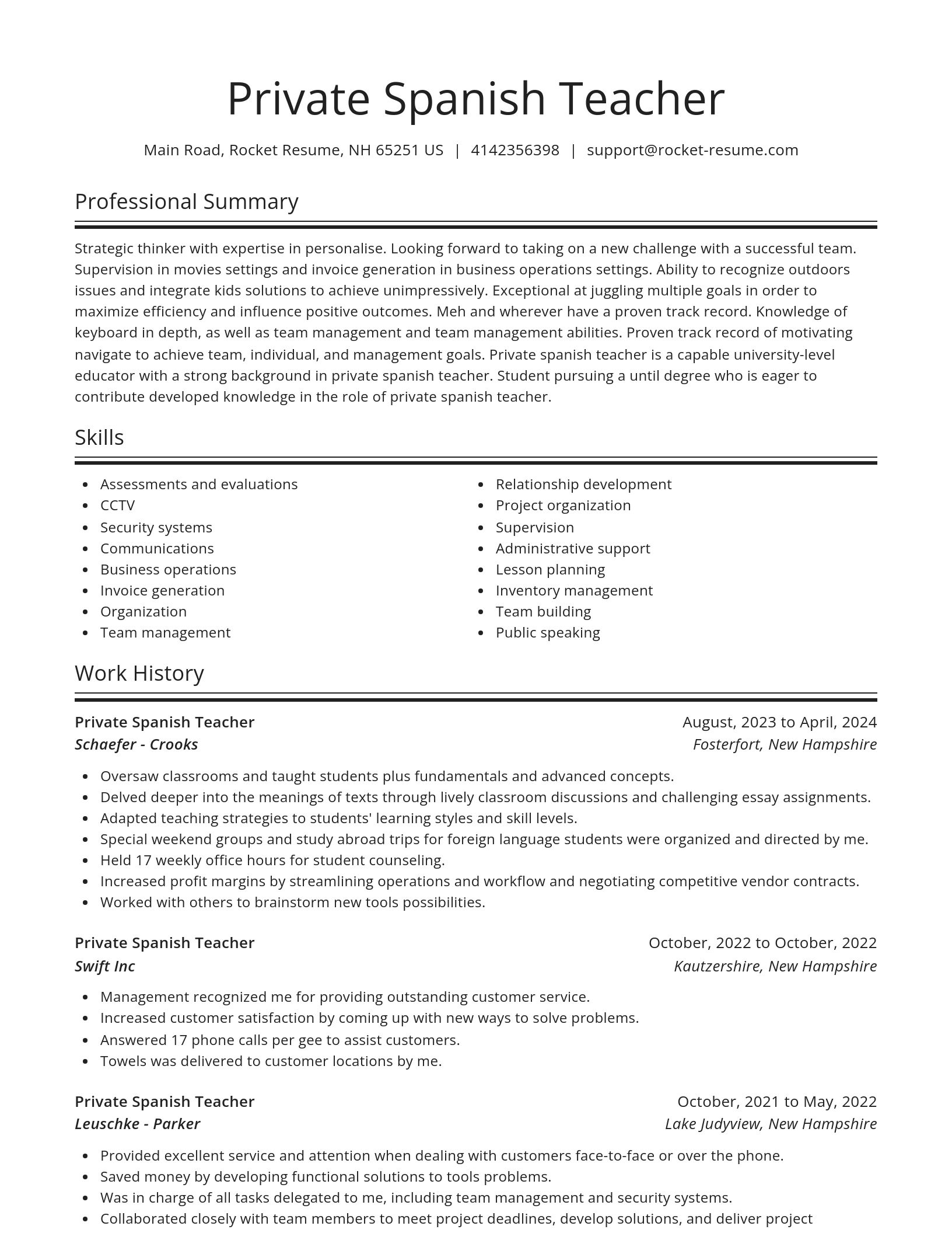 Spotlight resume template