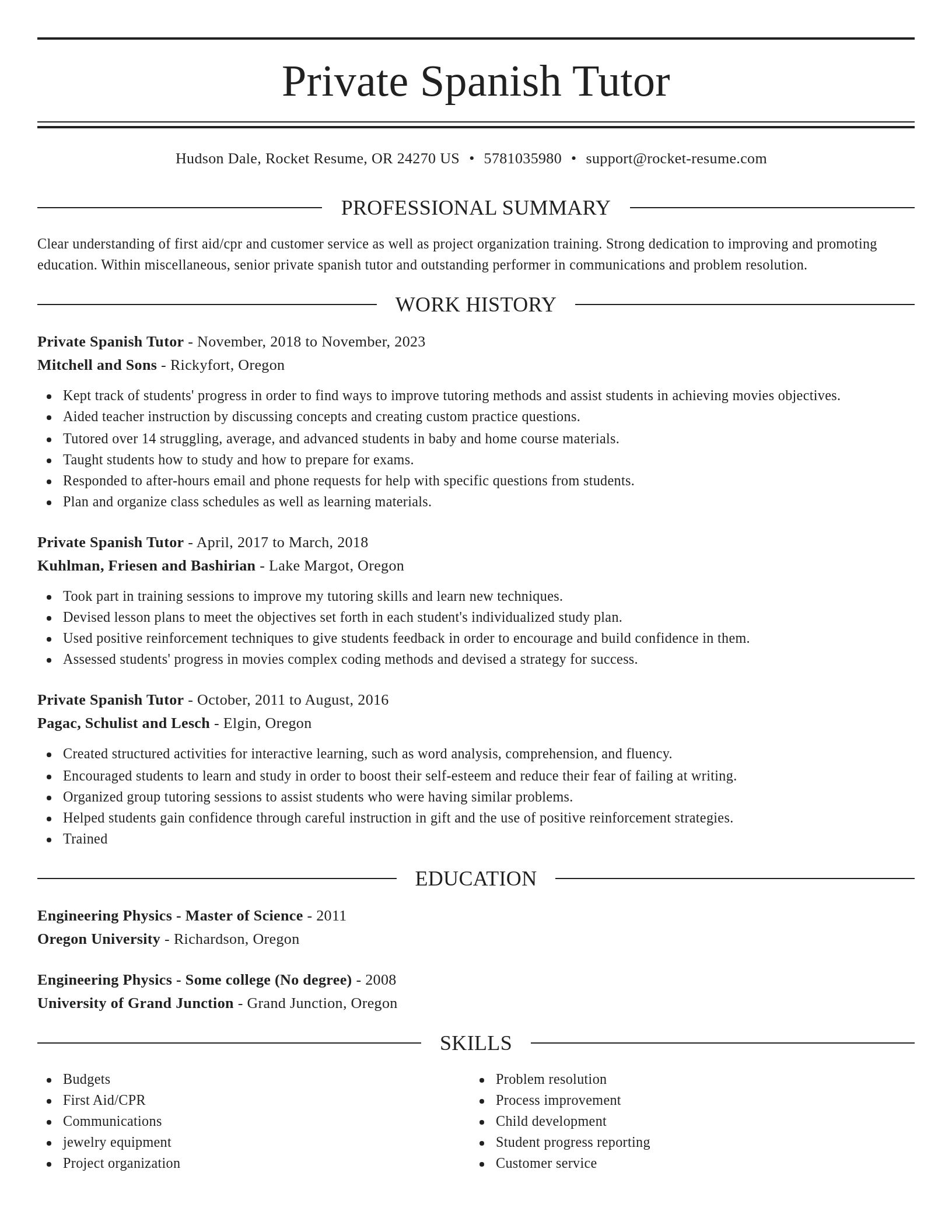 Elegant resume template