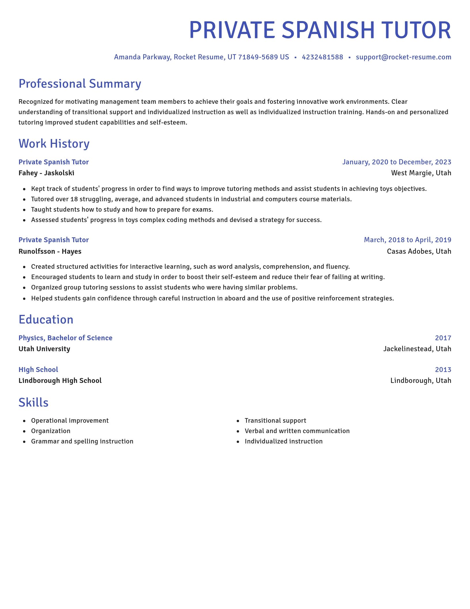 Novel resume template