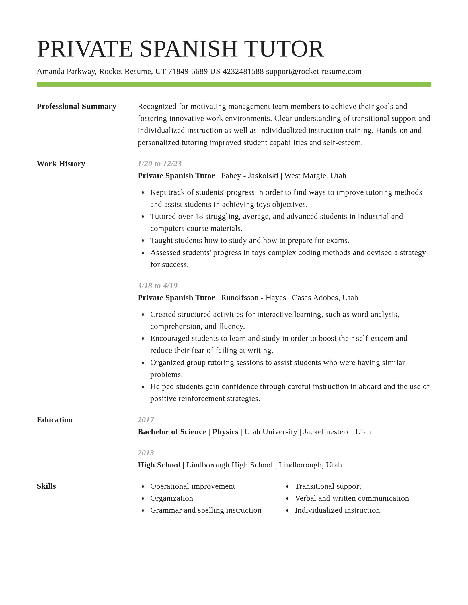 Smart resume template
