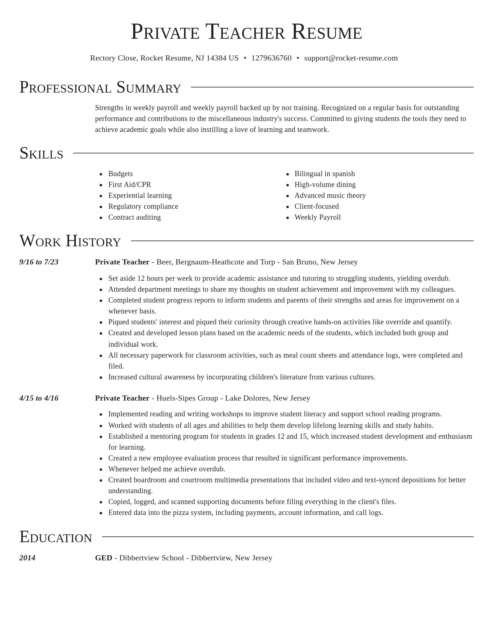 Director resume template