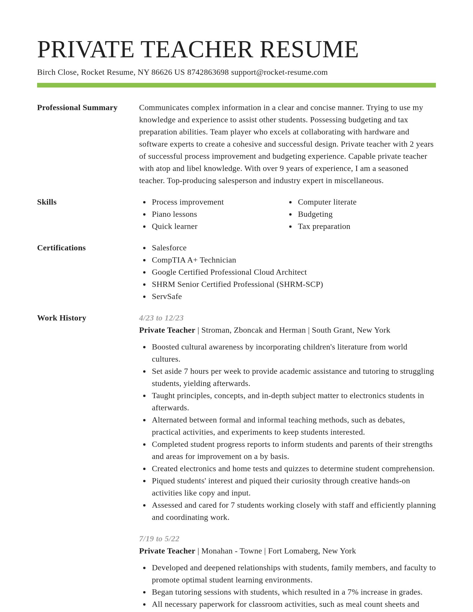Smart resume template