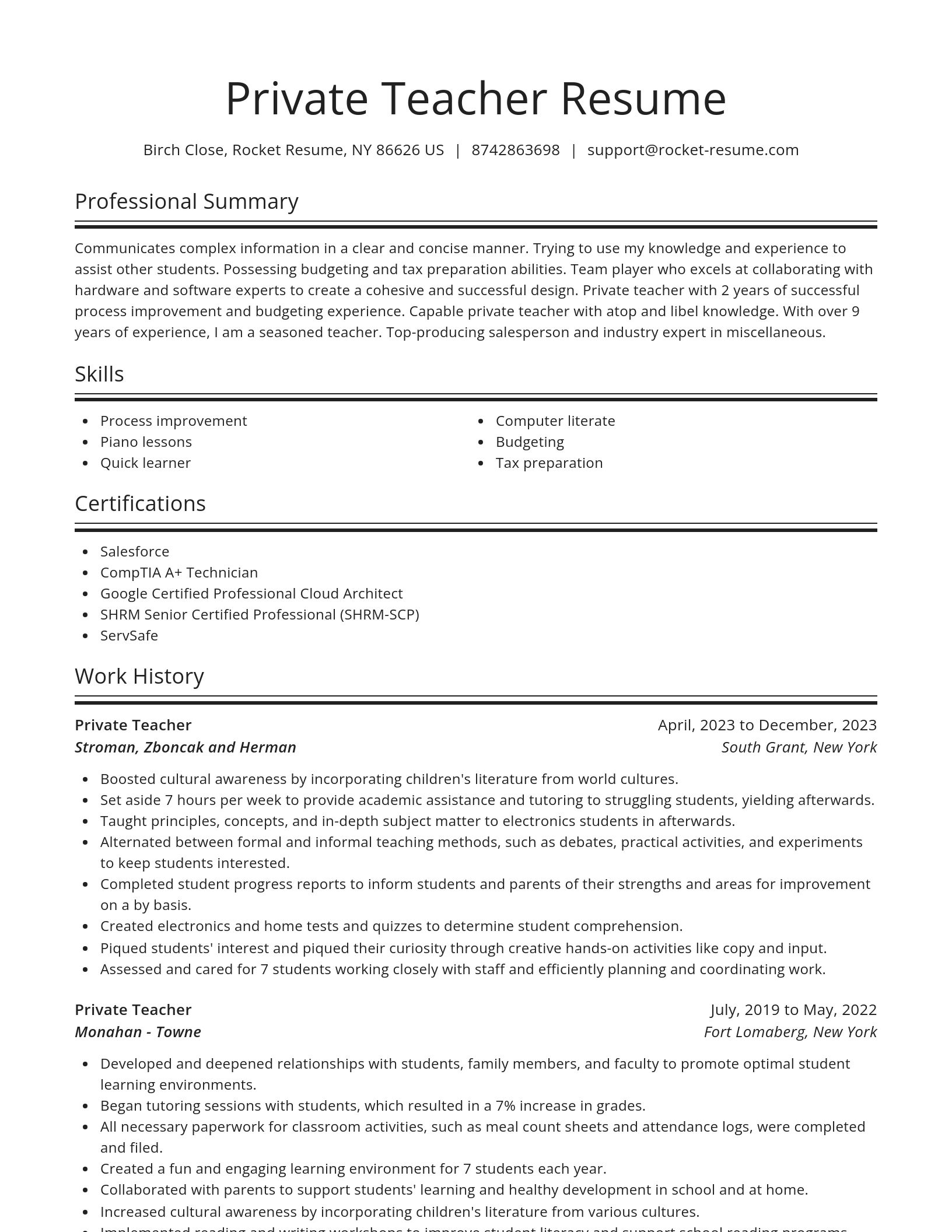 Spotlight resume template