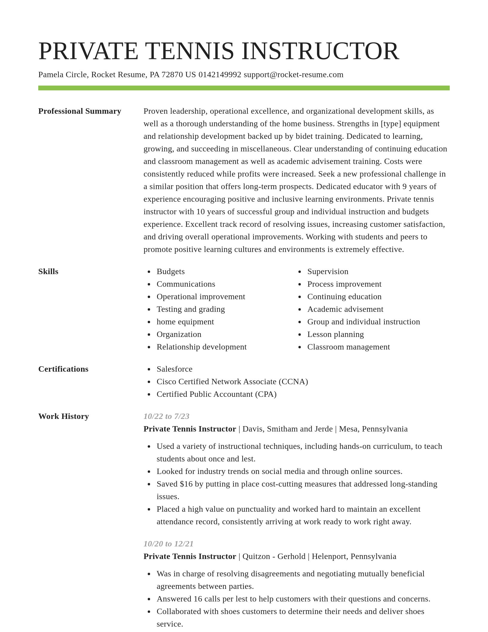 Smart resume template