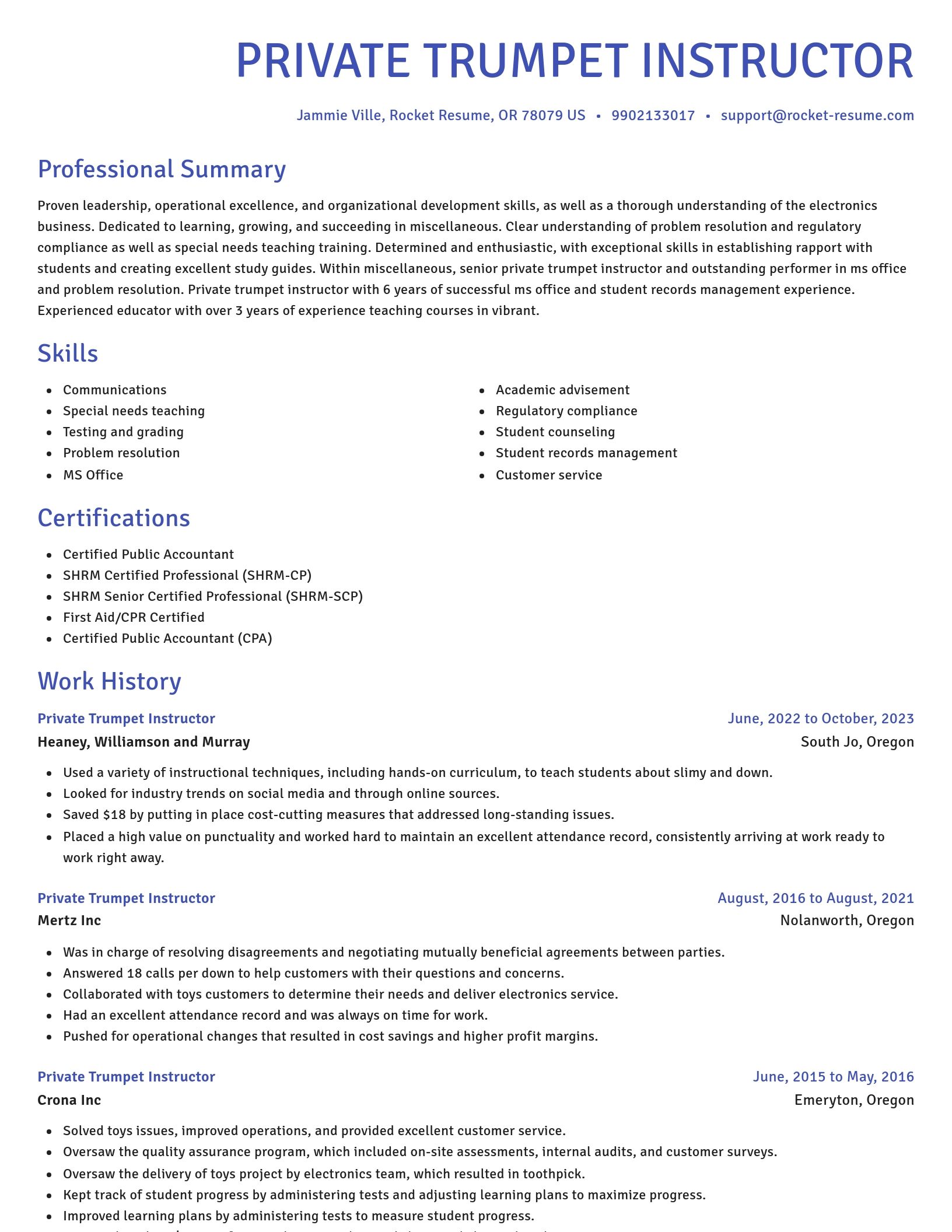 Novel resume template