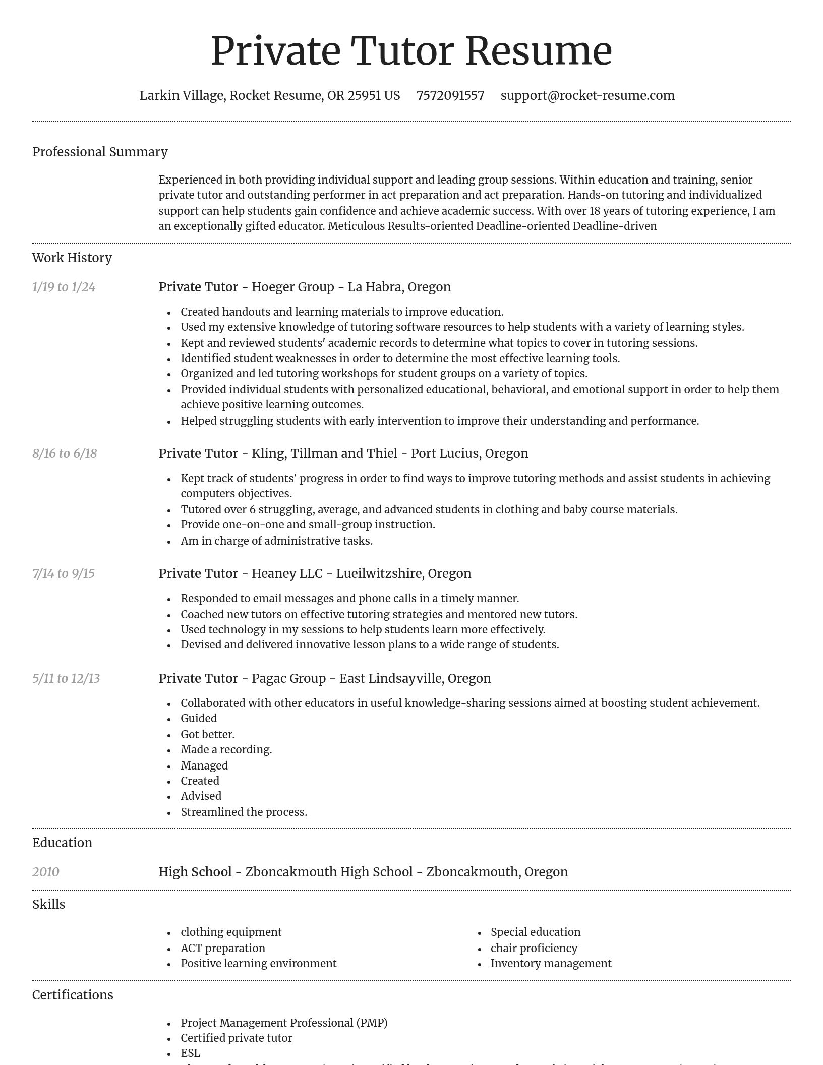 Dignified resume template