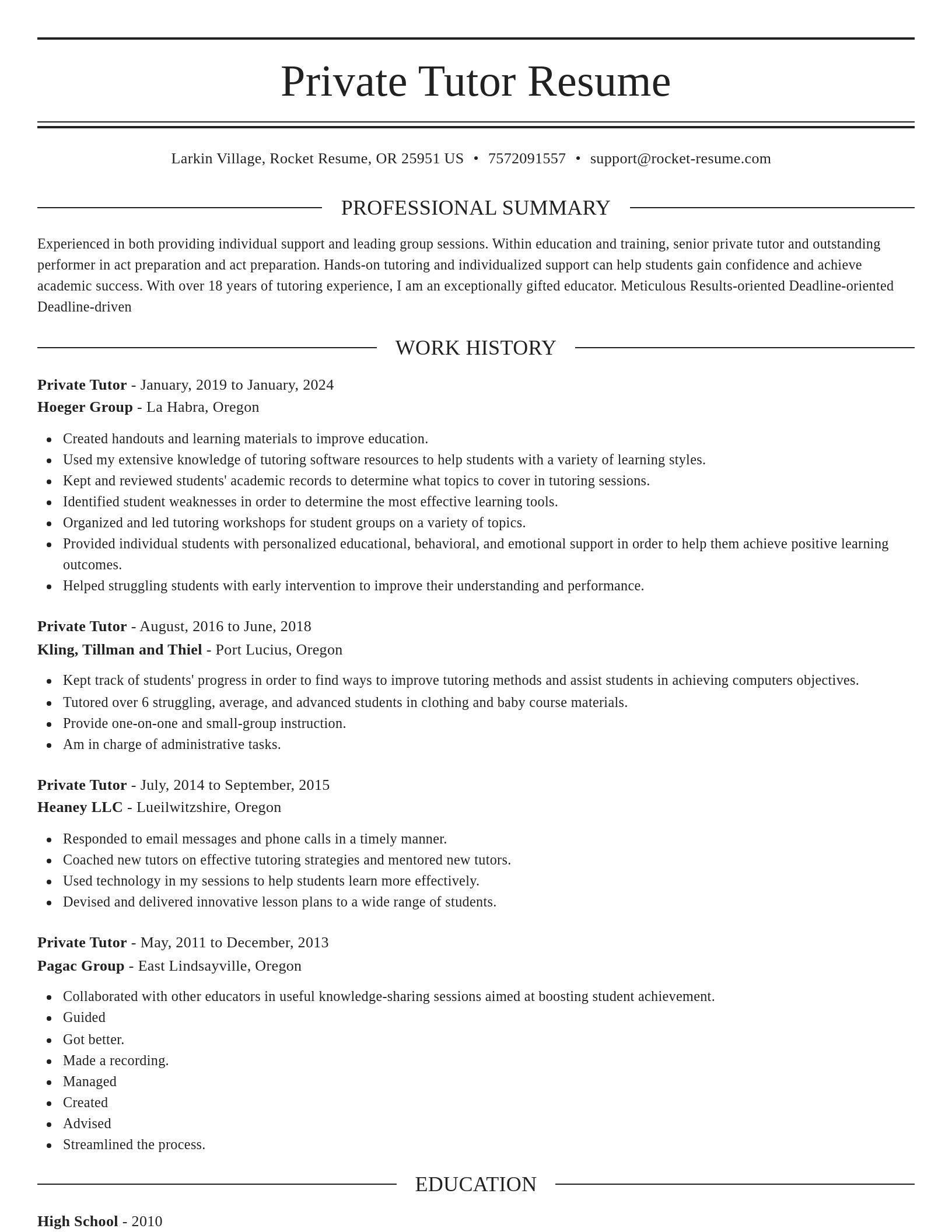 Elegant resume template