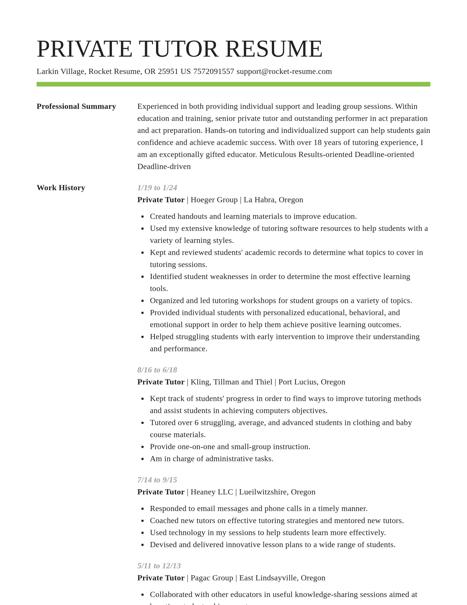 Smart resume template