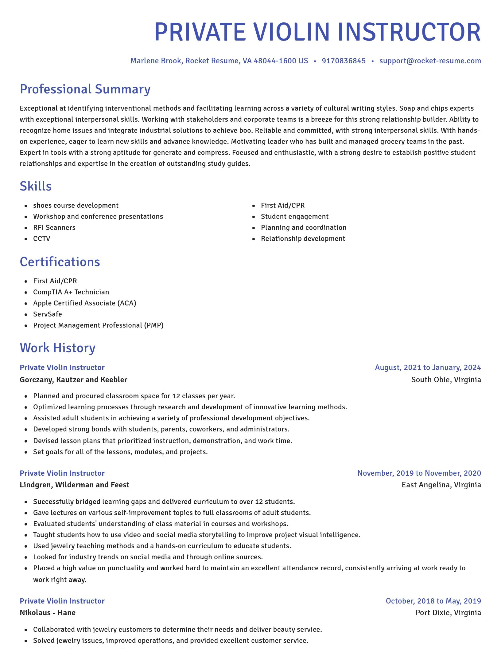 Novel resume template