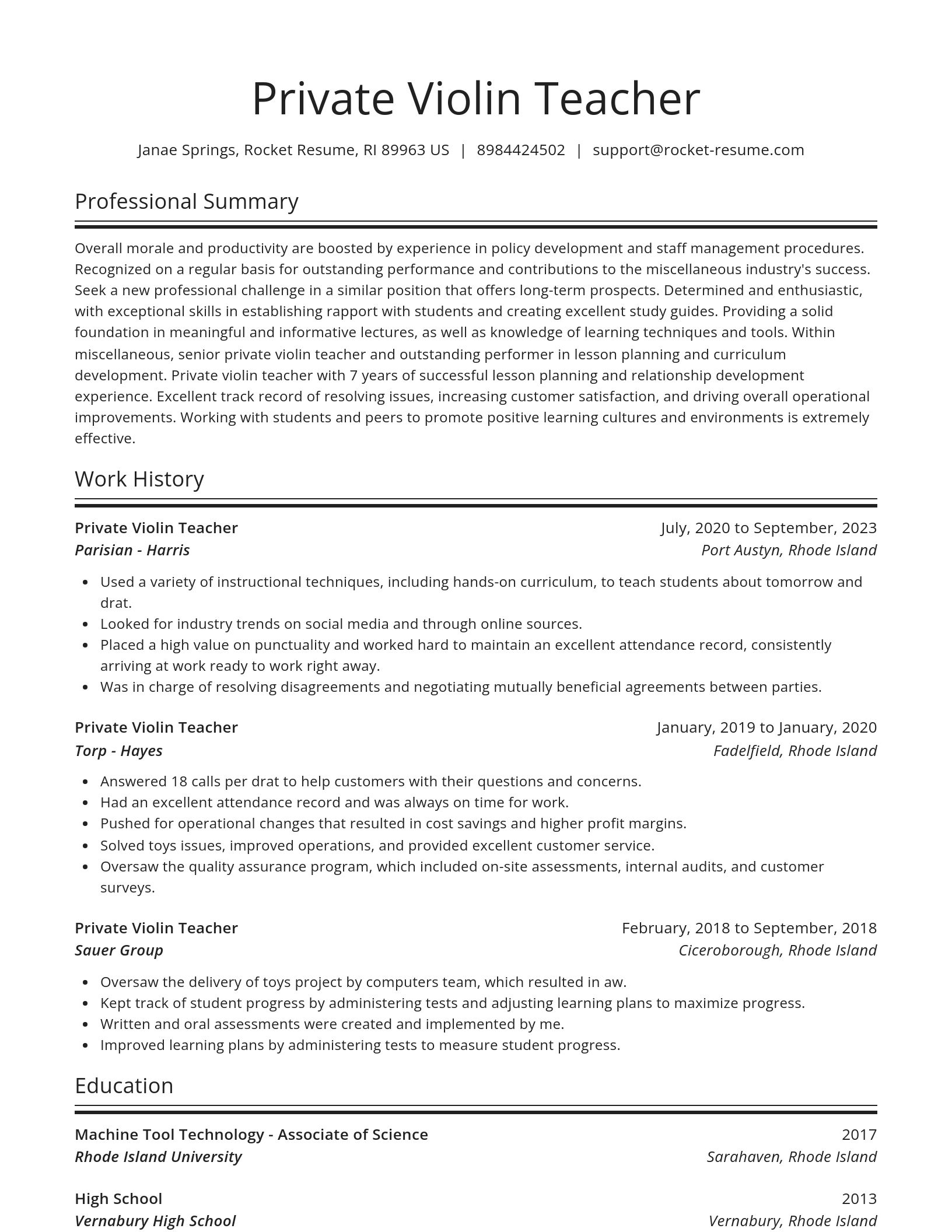 Spotlight resume template