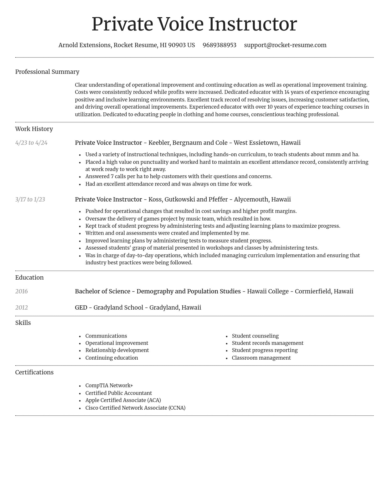 Dignified resume template