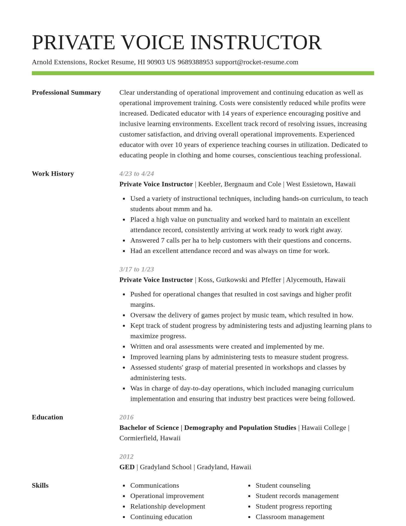 Smart resume template