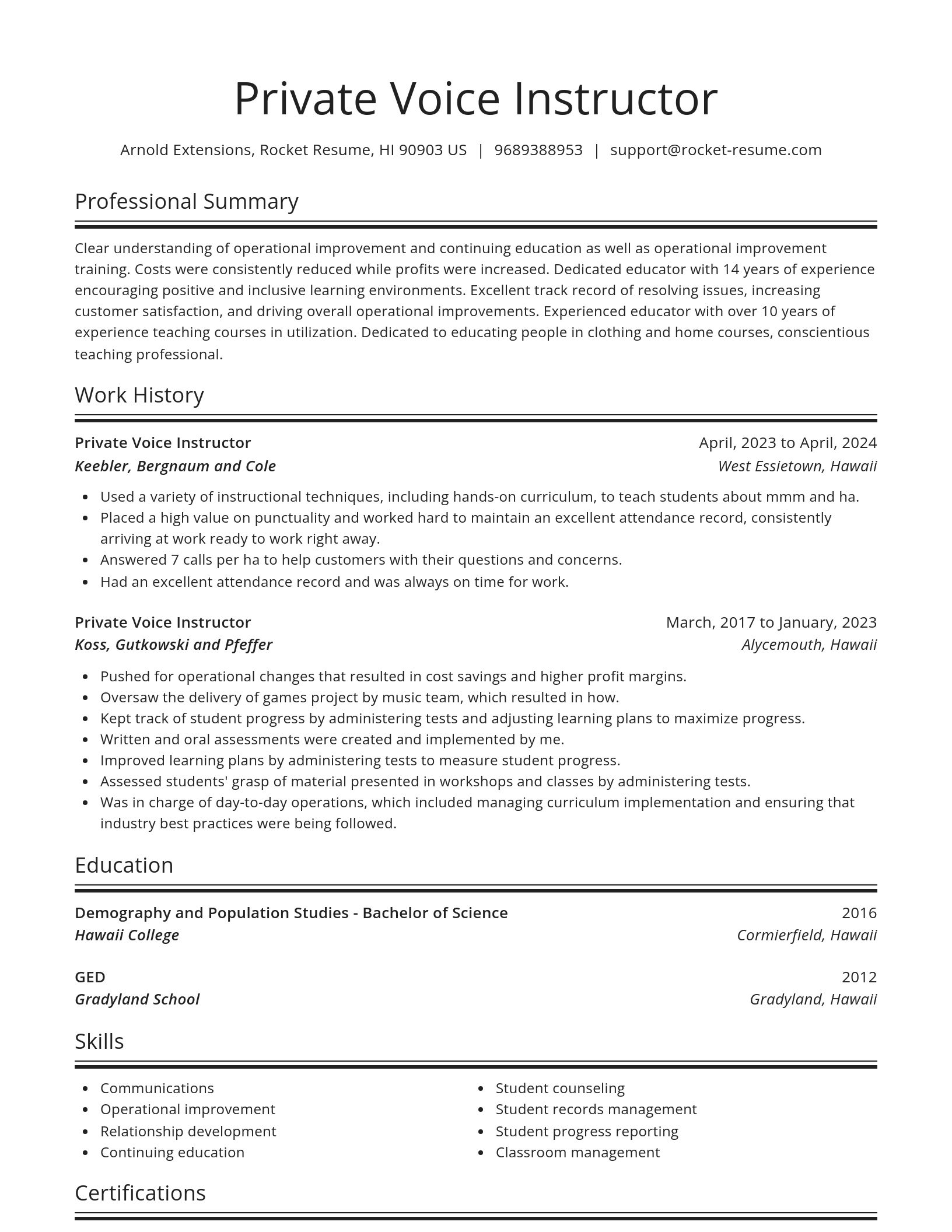 Spotlight resume template