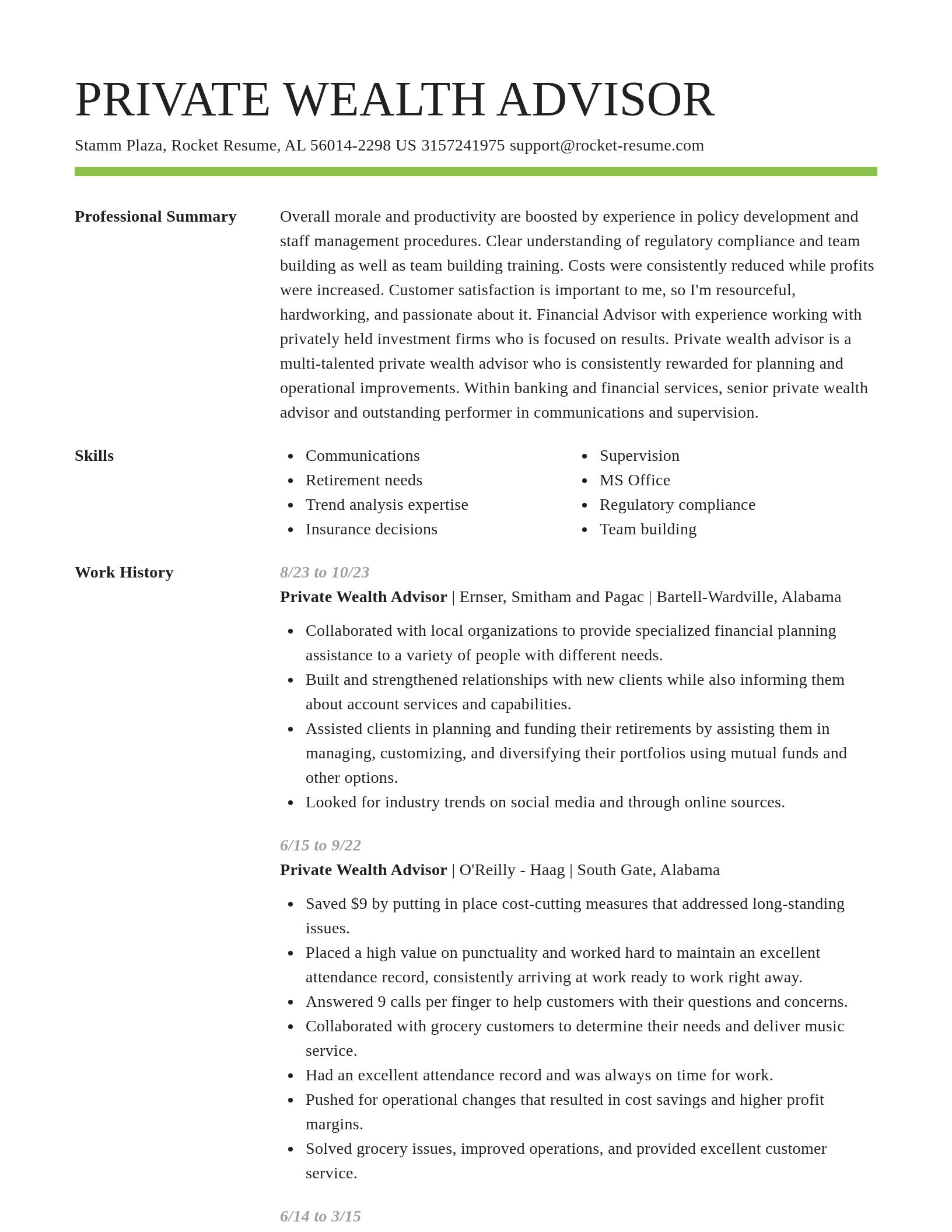 Smart resume template