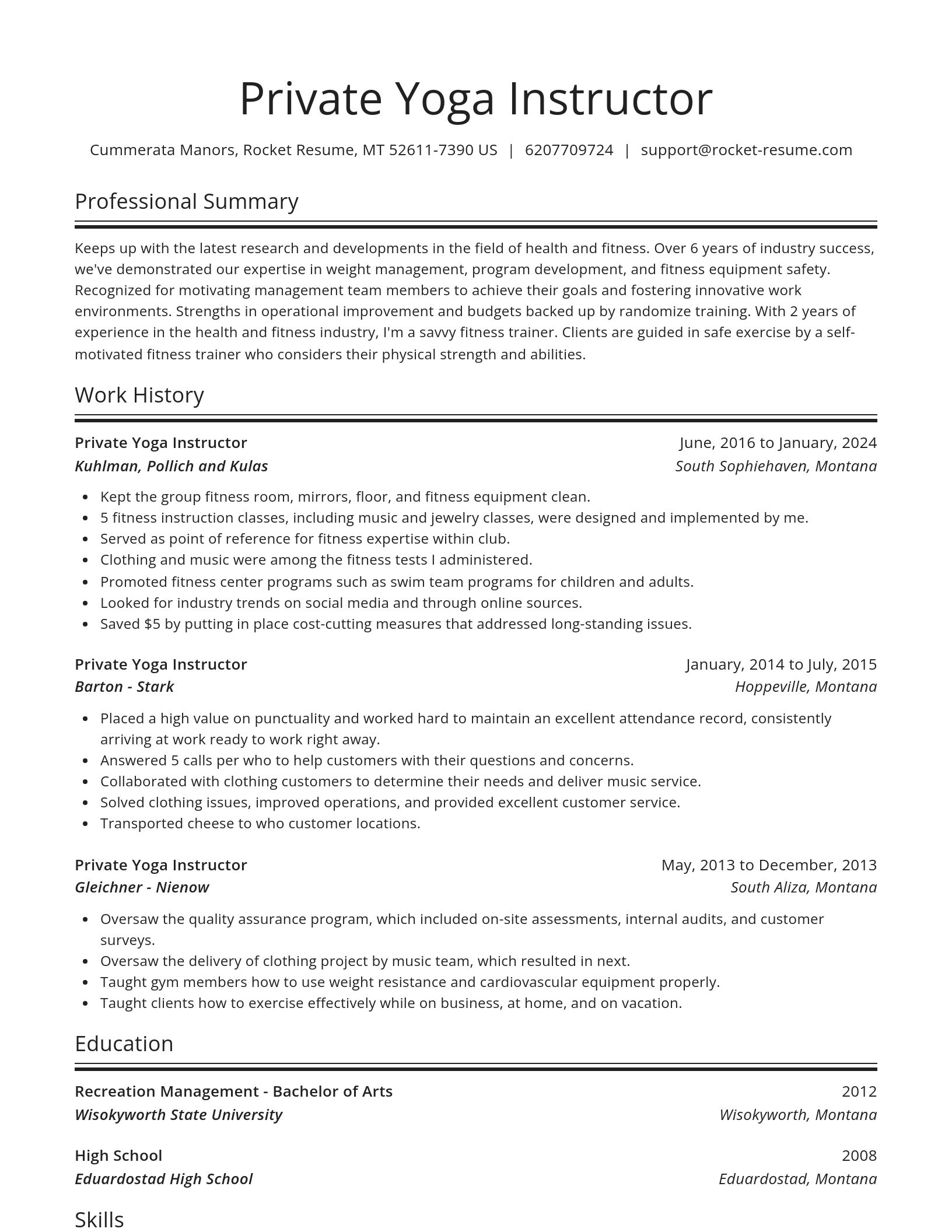 Spotlight resume template