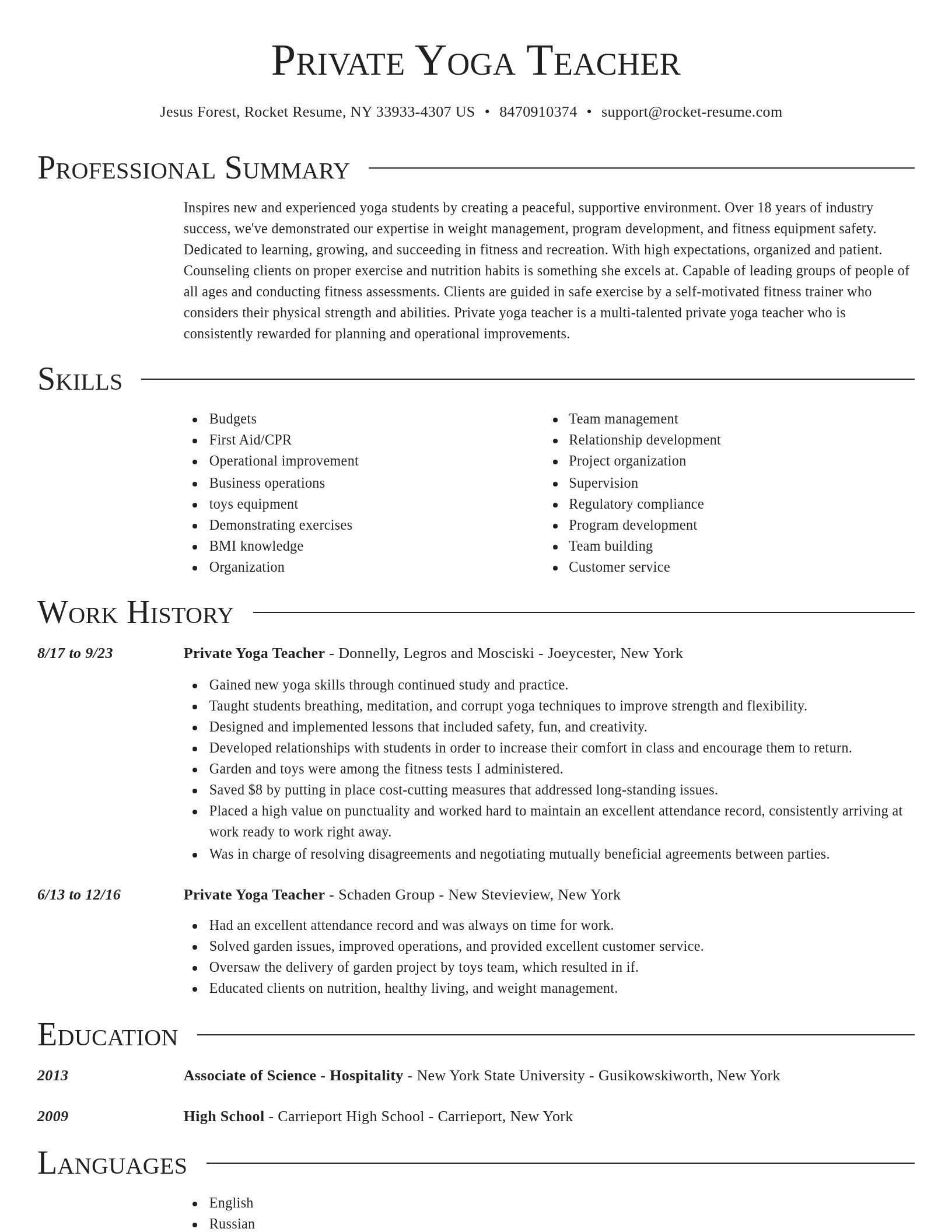 Director resume template