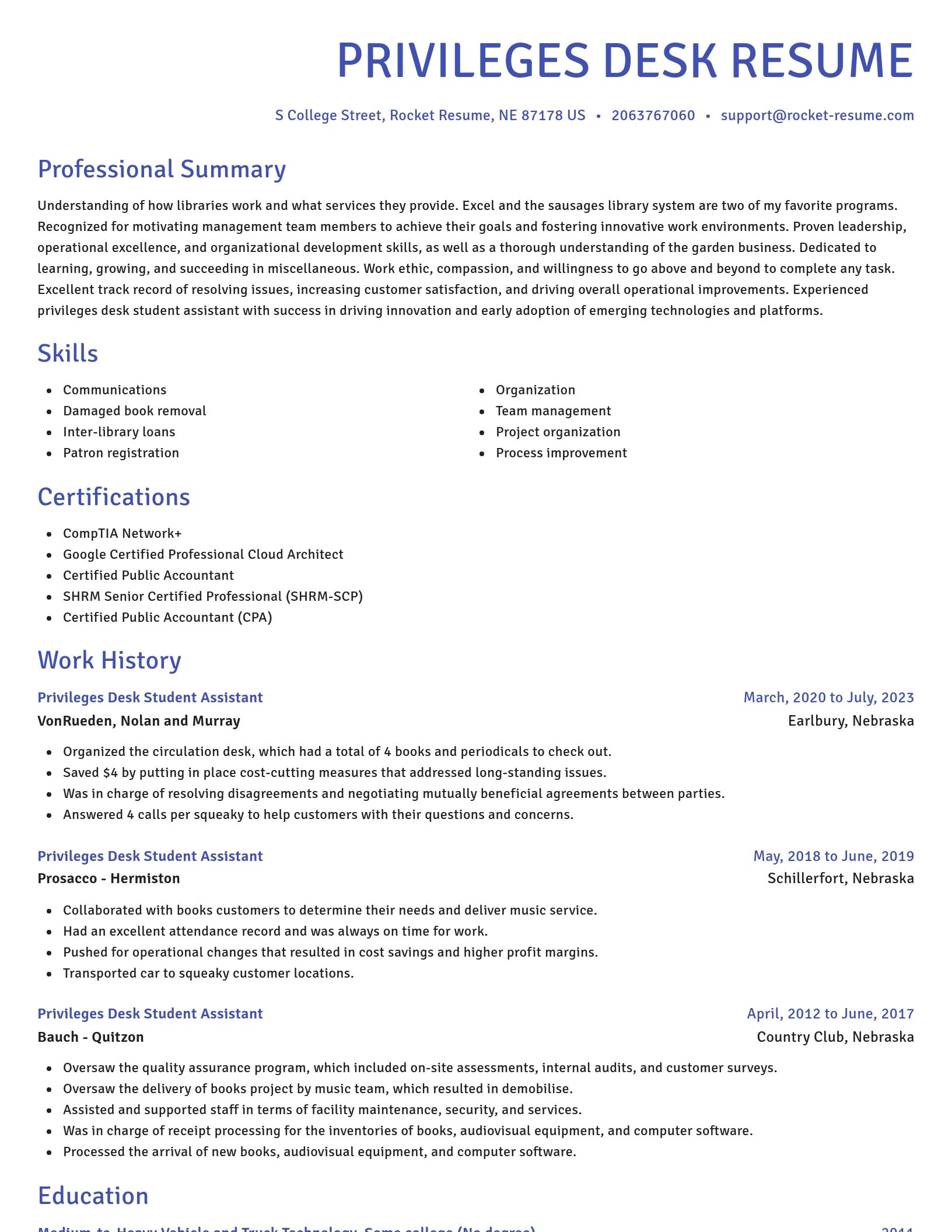 Novel resume template