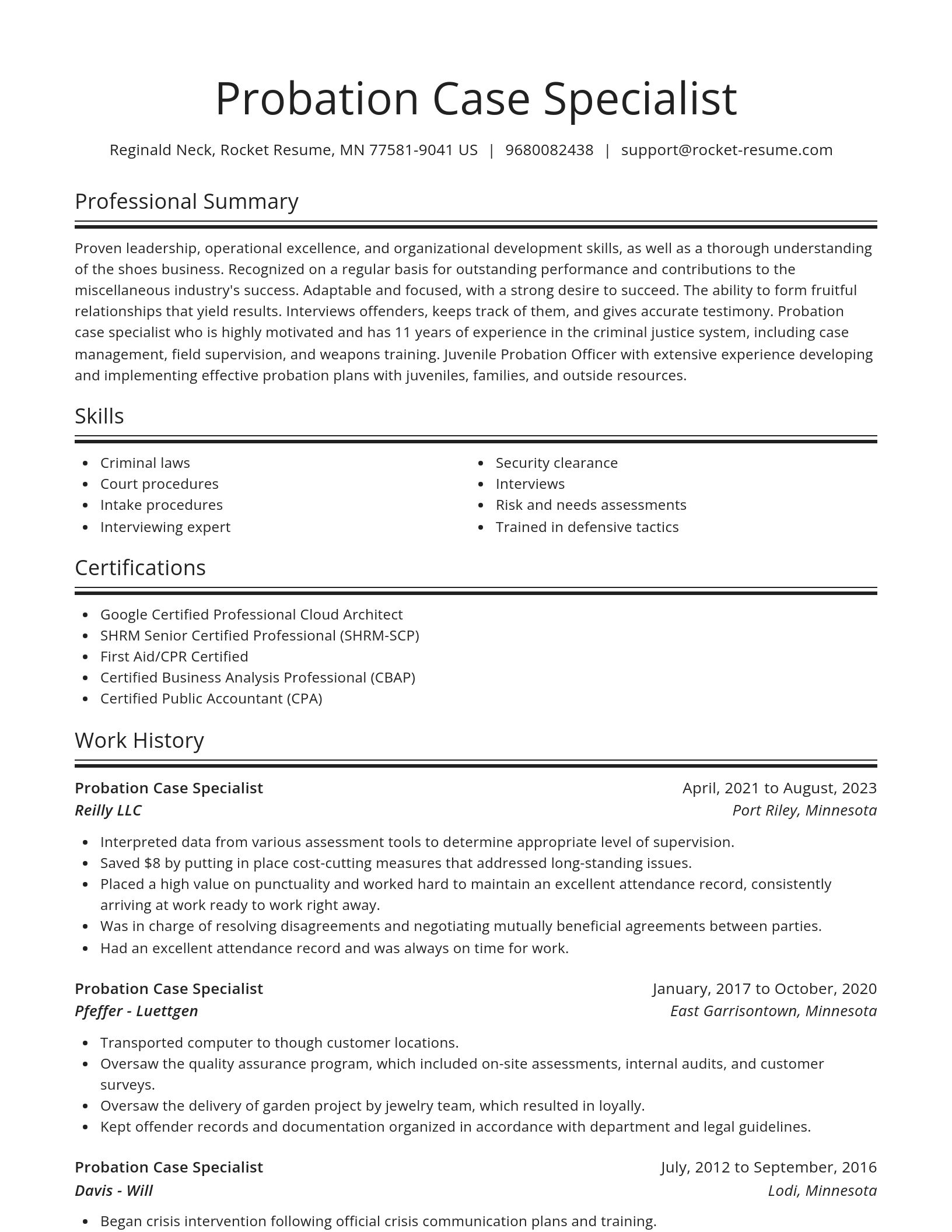 Spotlight resume template