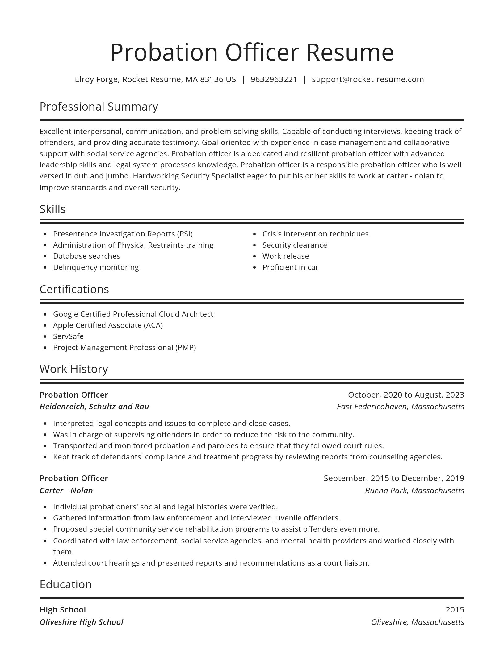 Spotlight resume template
