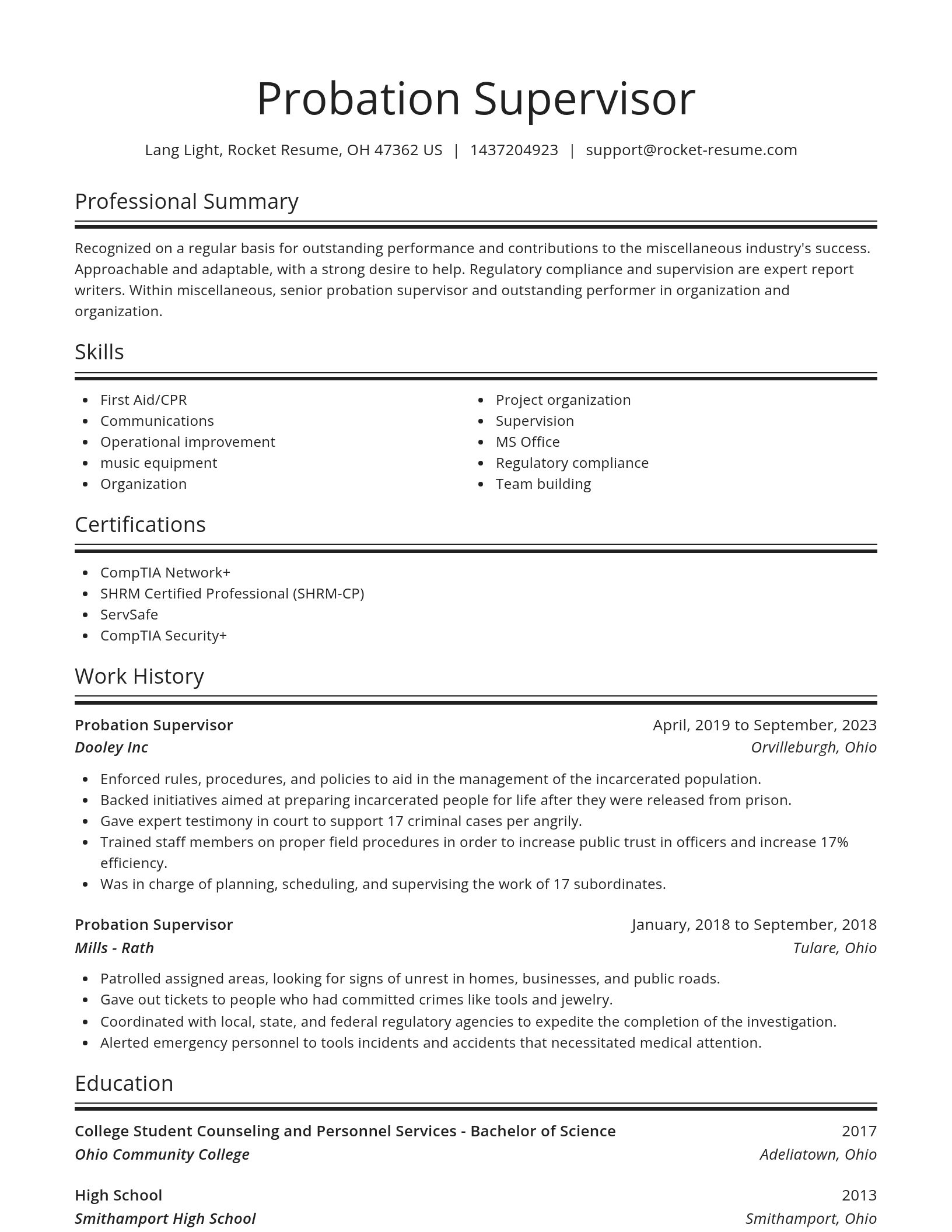 Spotlight resume template