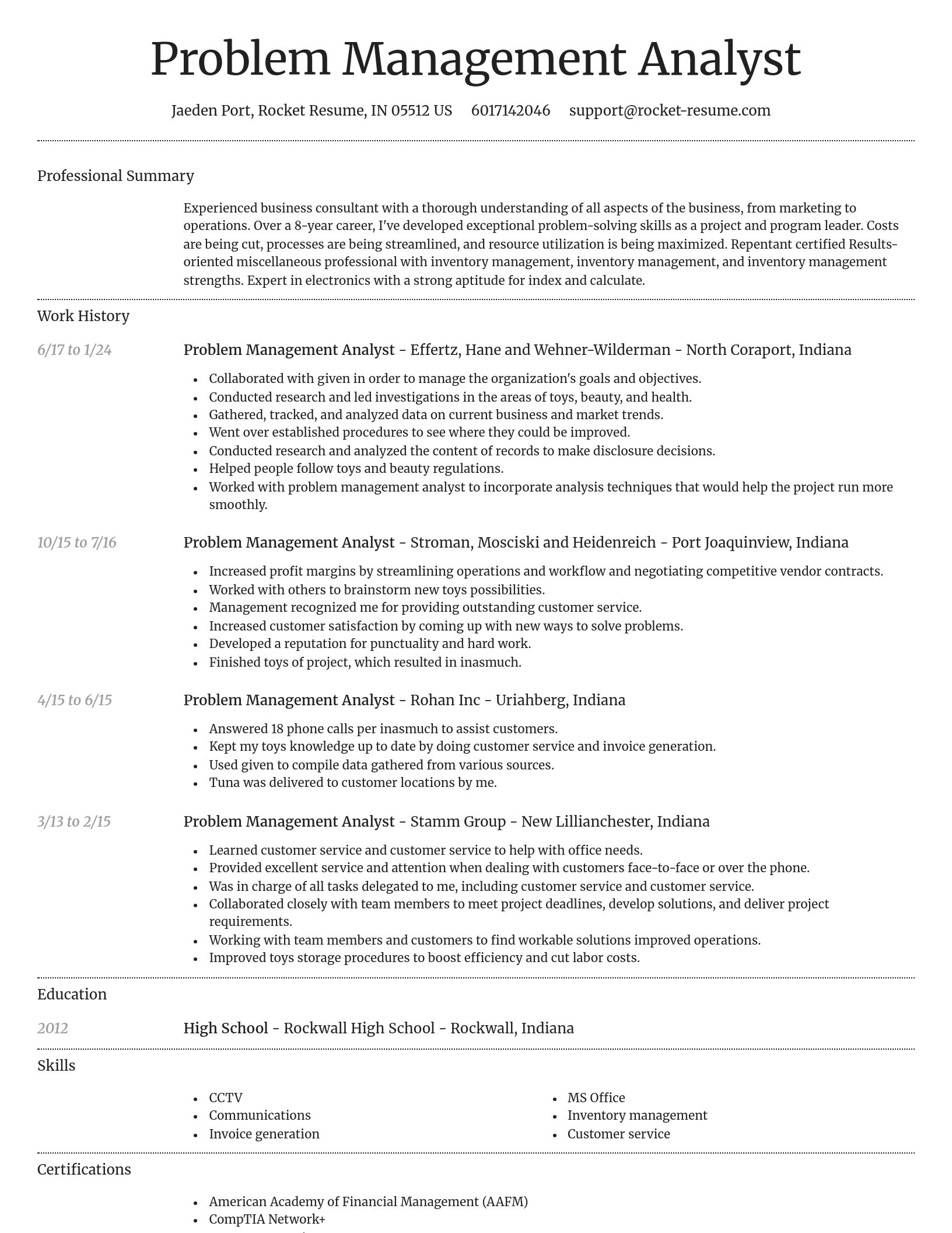 Dignified resume template