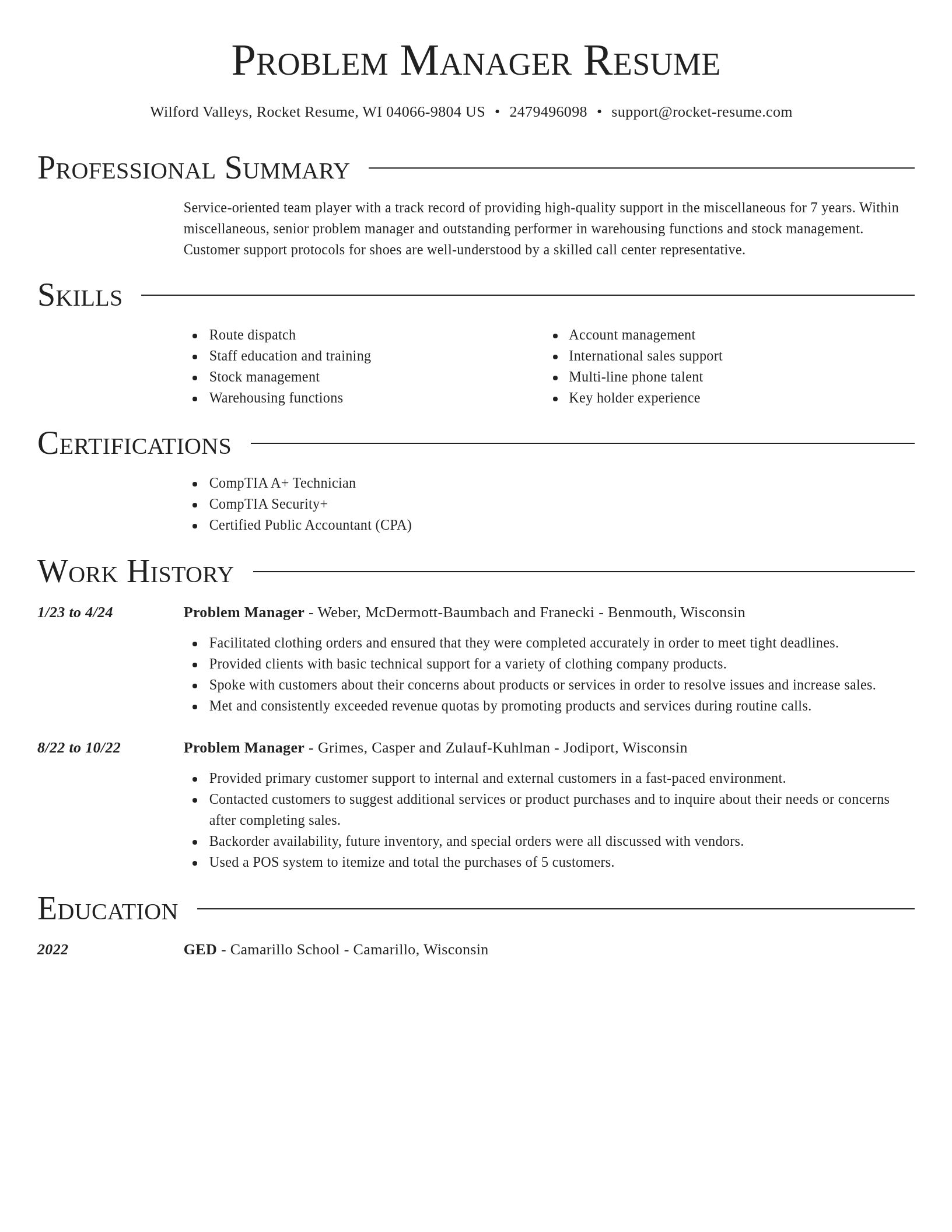 Director resume template