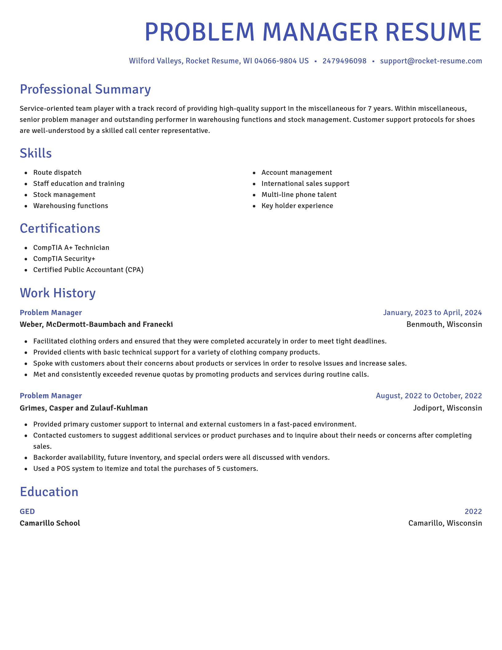 Novel resume template