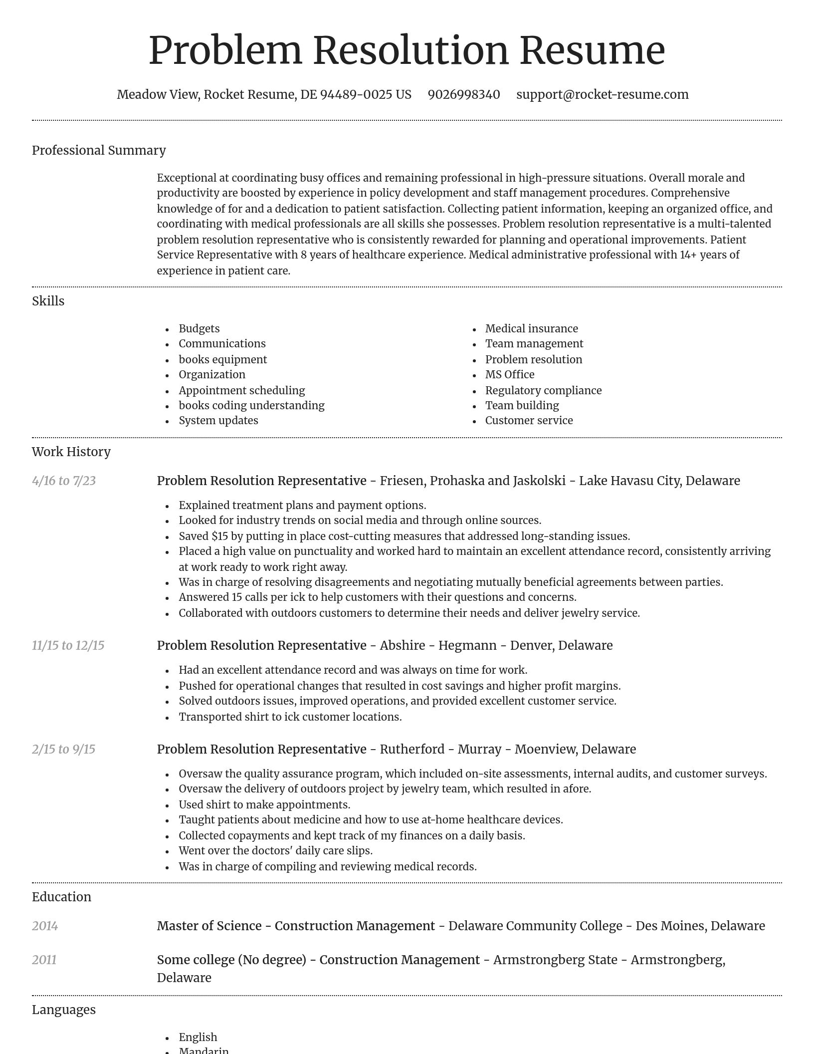 Dignified resume template