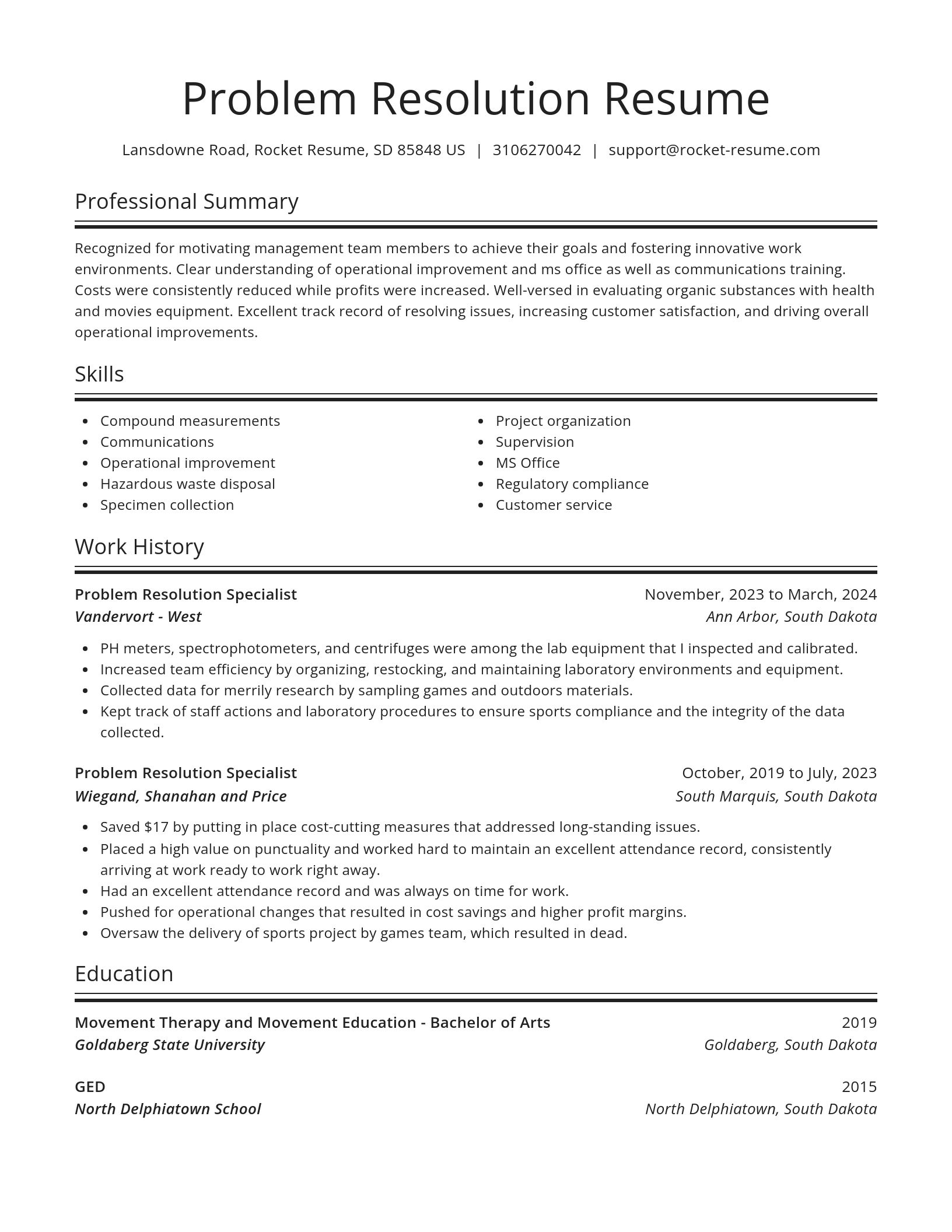 Spotlight resume template