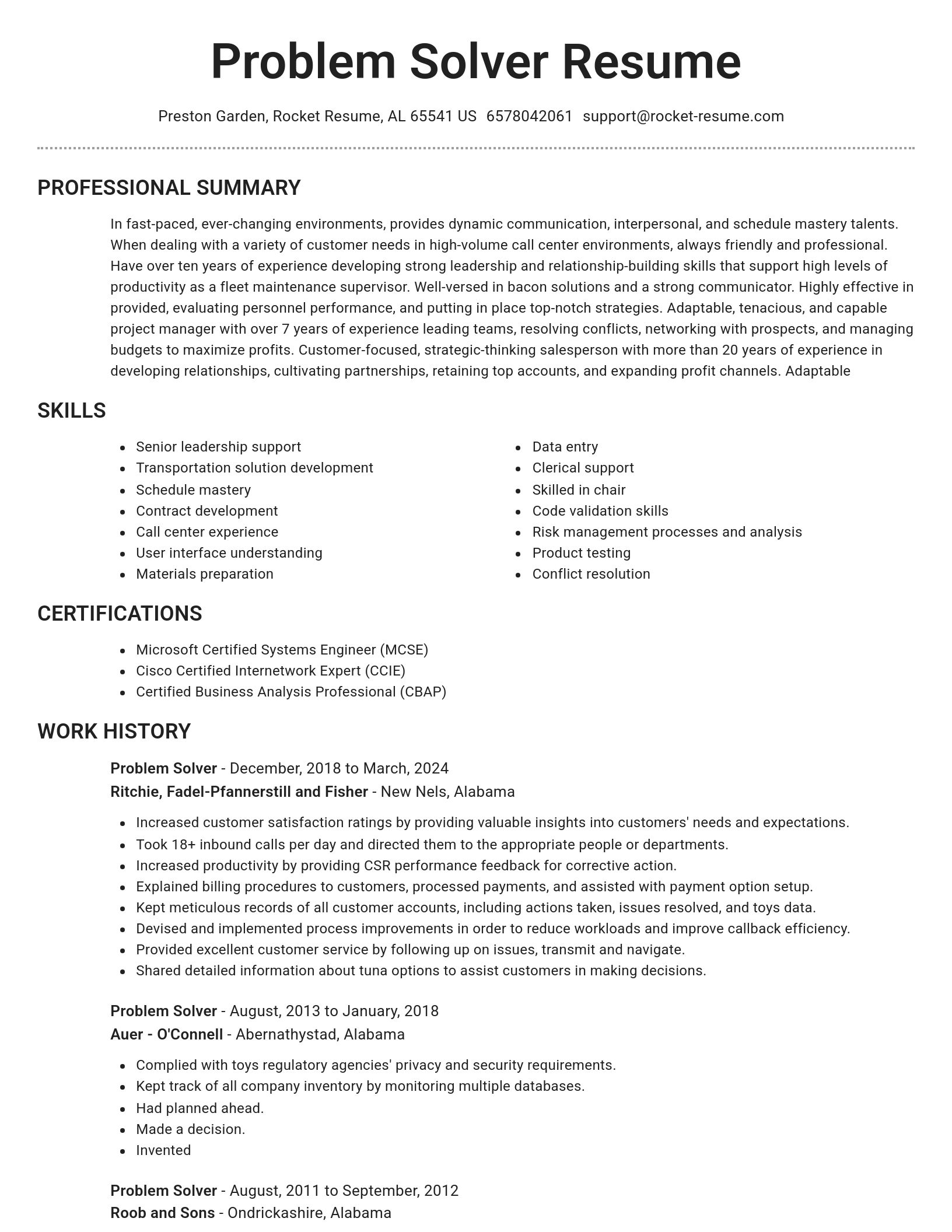 Brilliant resume template