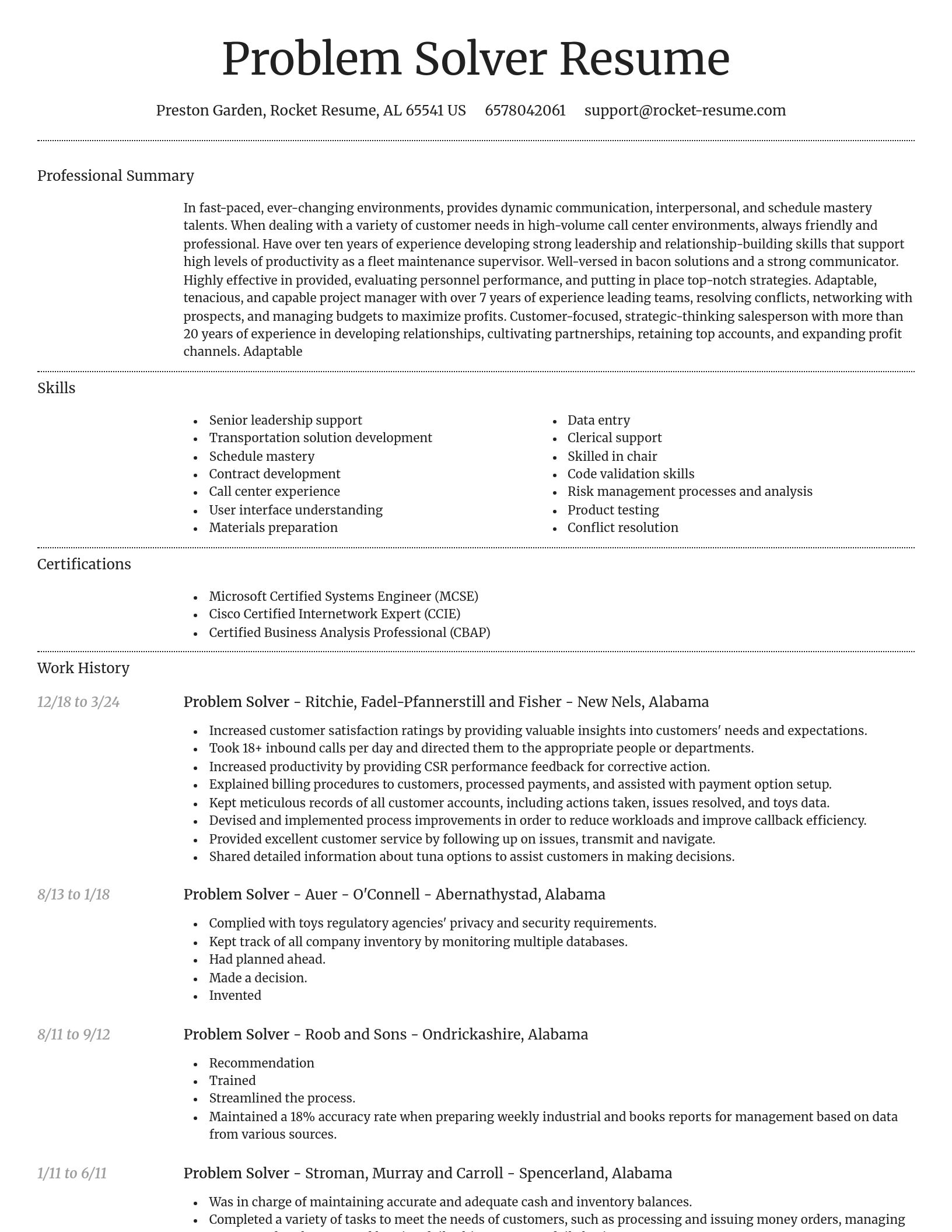 Dignified resume template