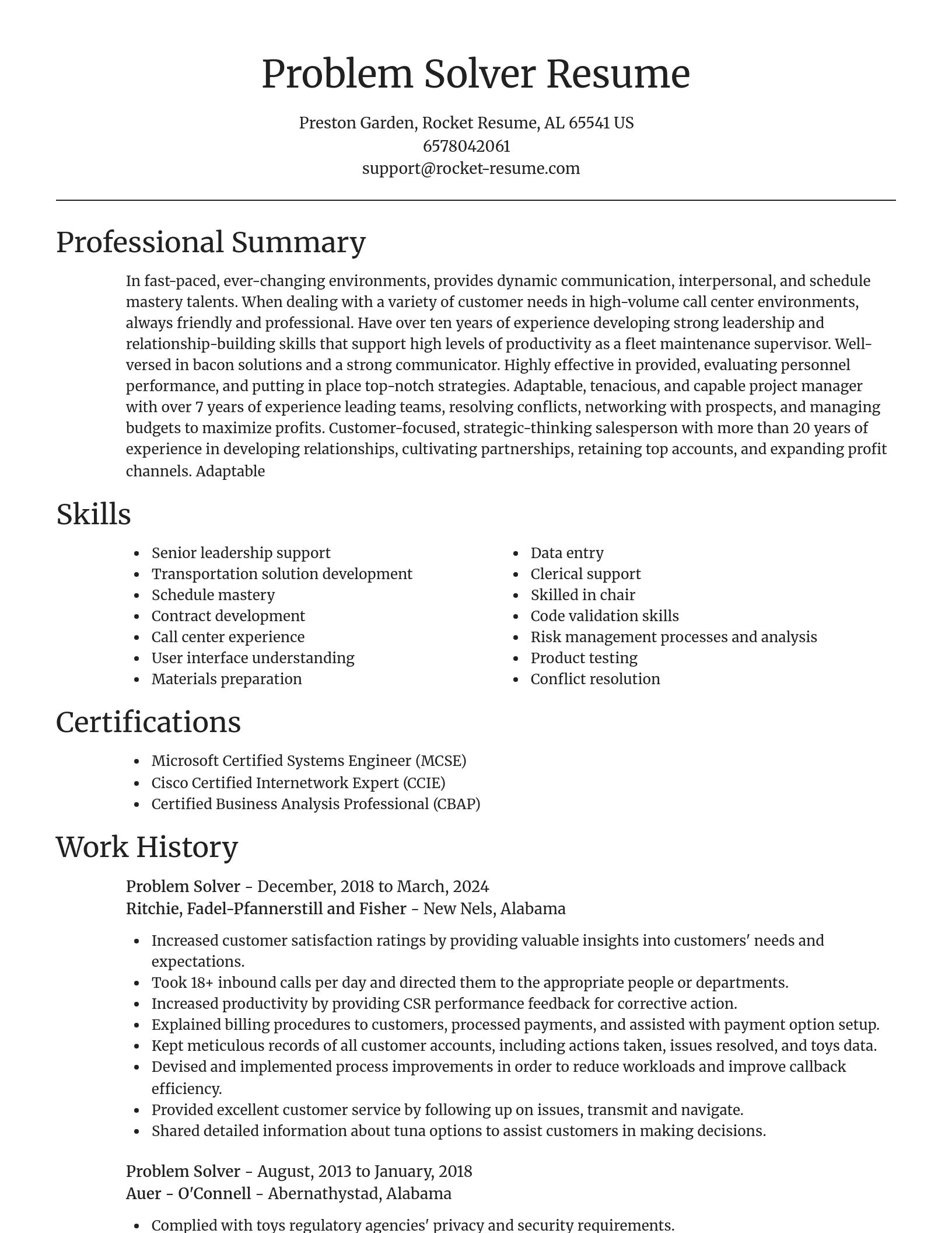 Focal Point resume template