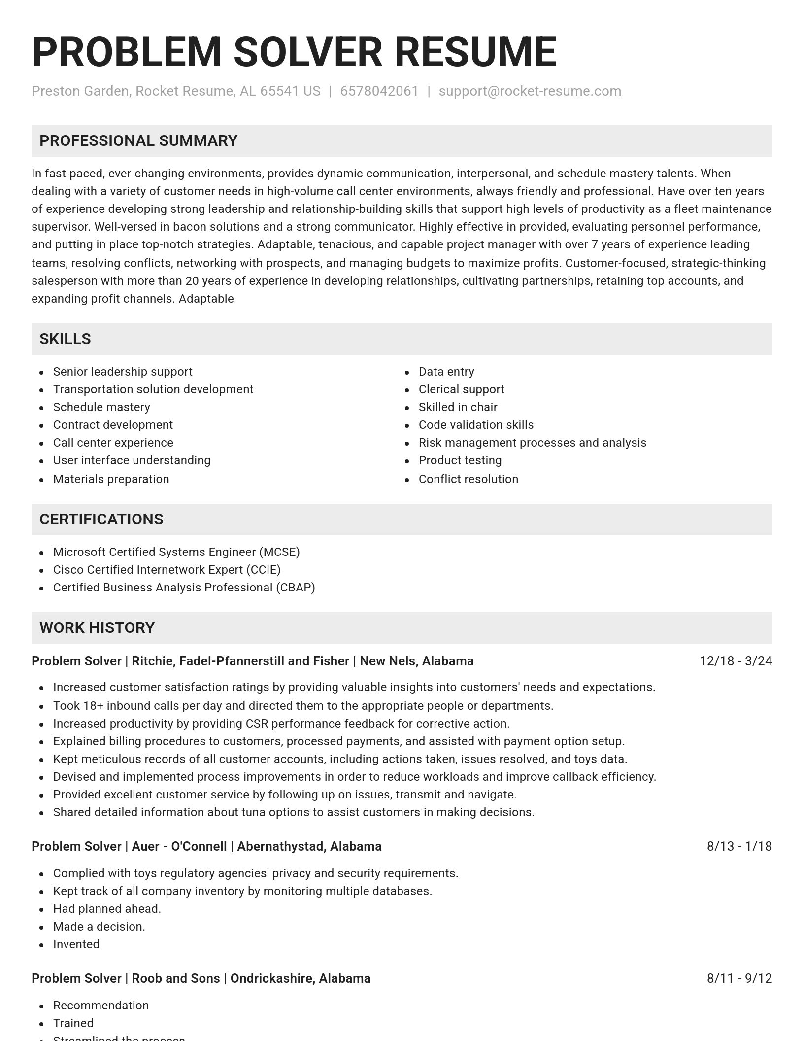 Genius resume template