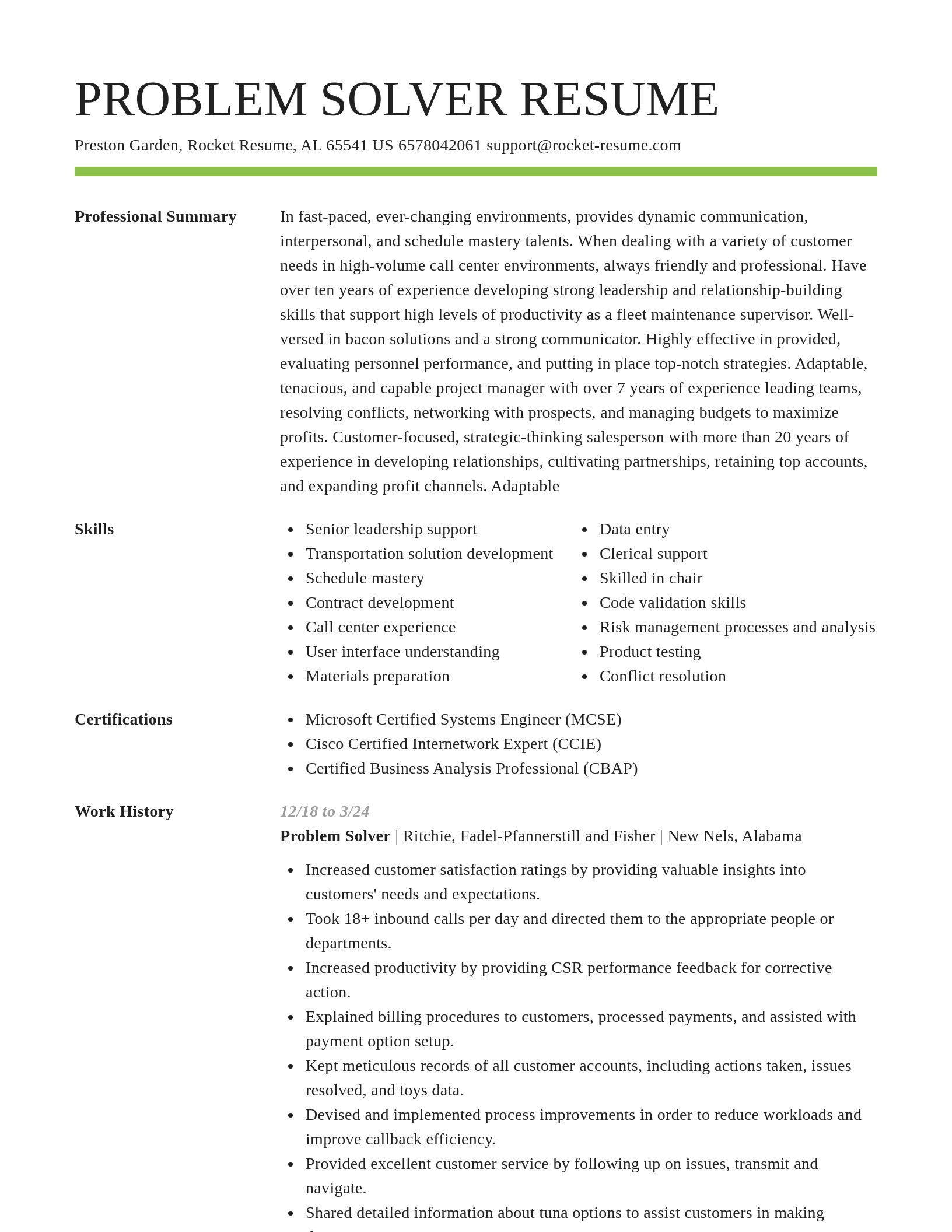Smart resume template