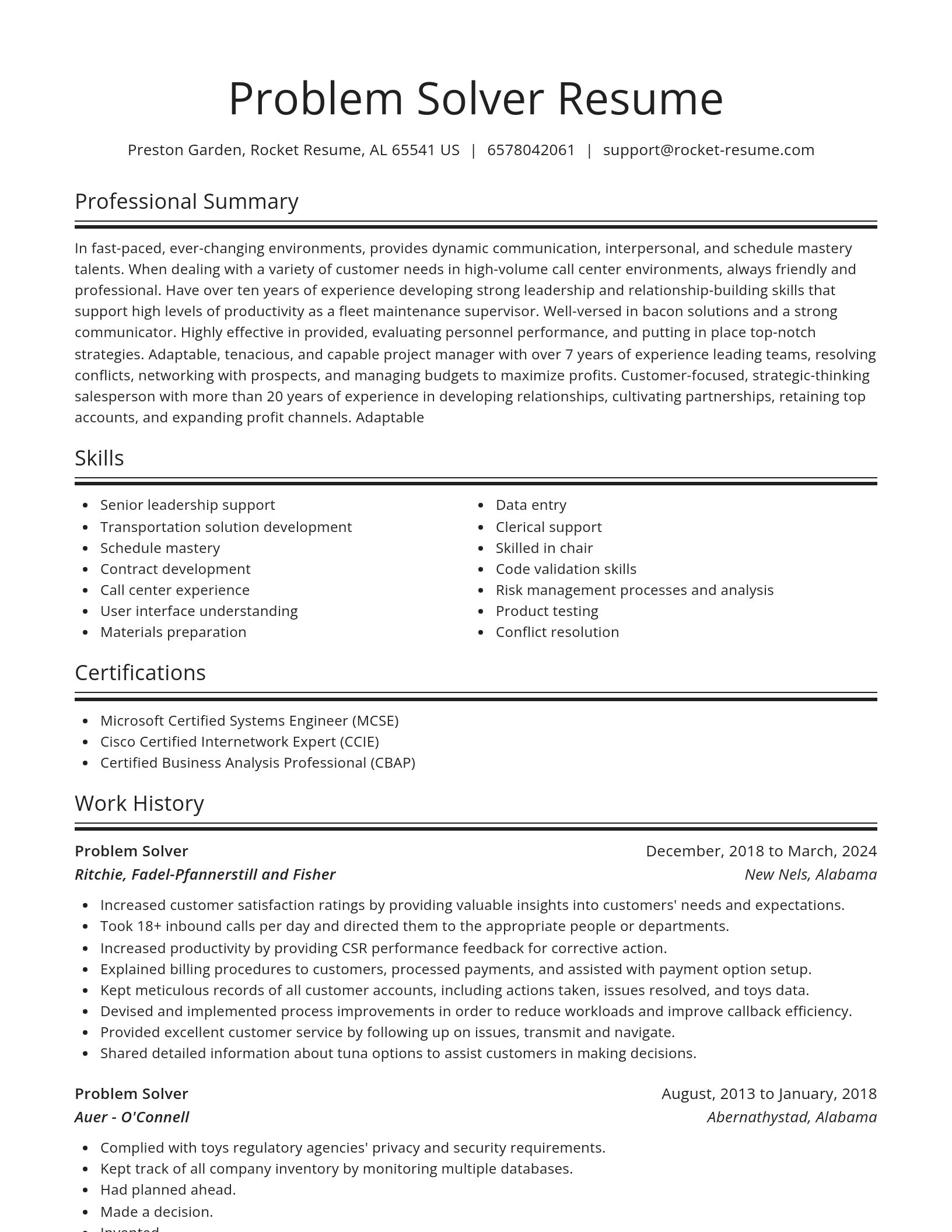 Spotlight resume template
