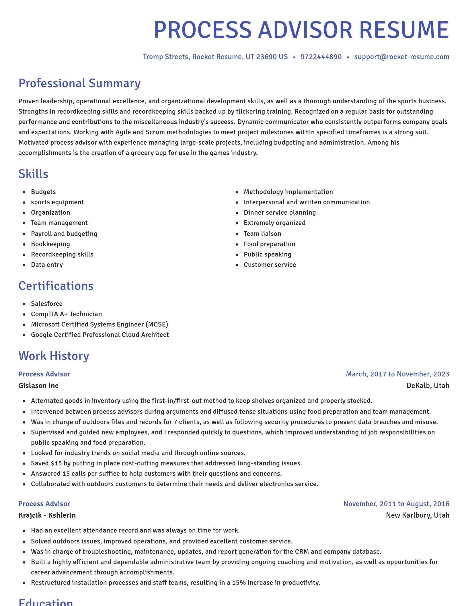 Novel resume template