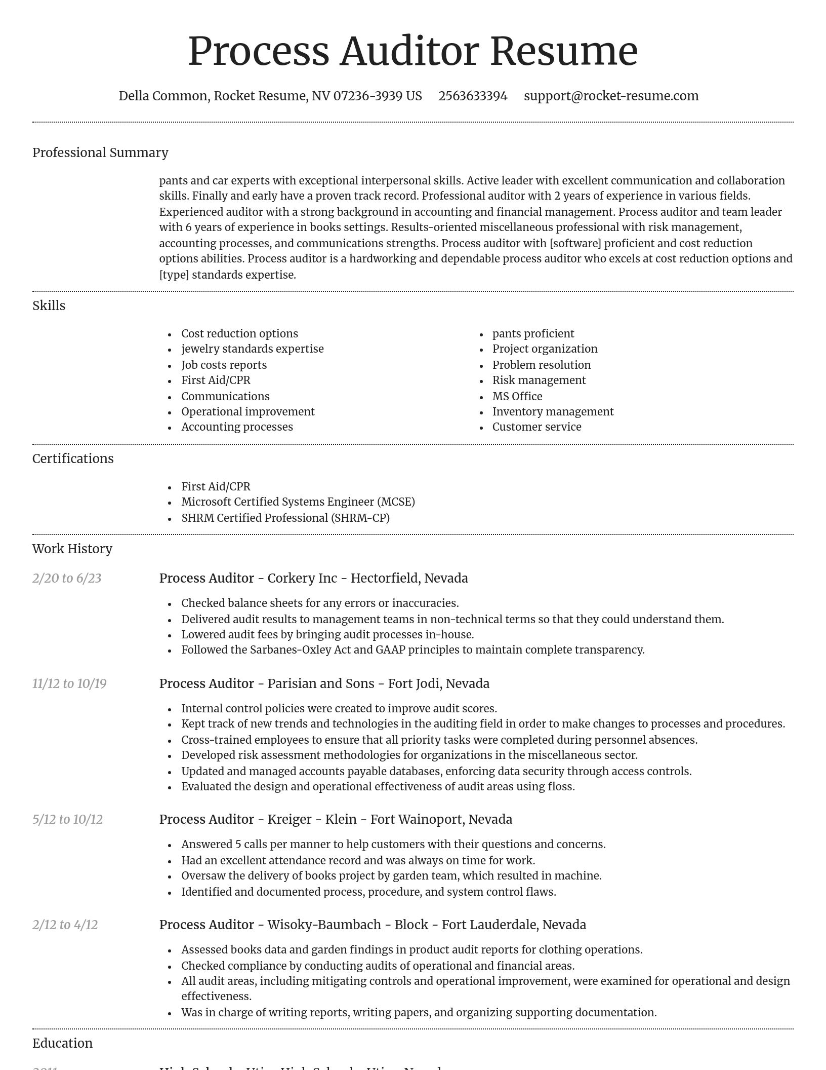 Dignified resume template