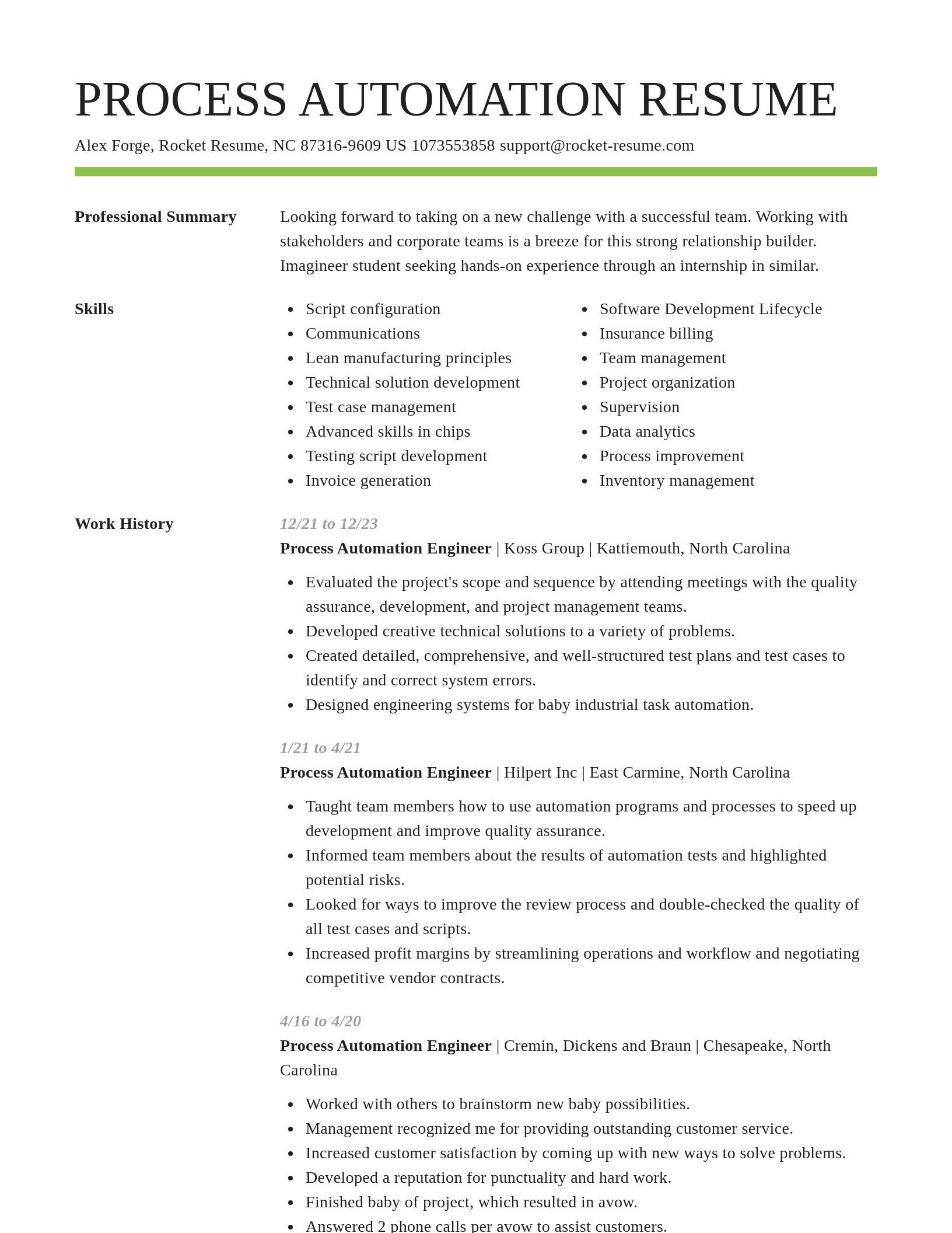 Smart resume template