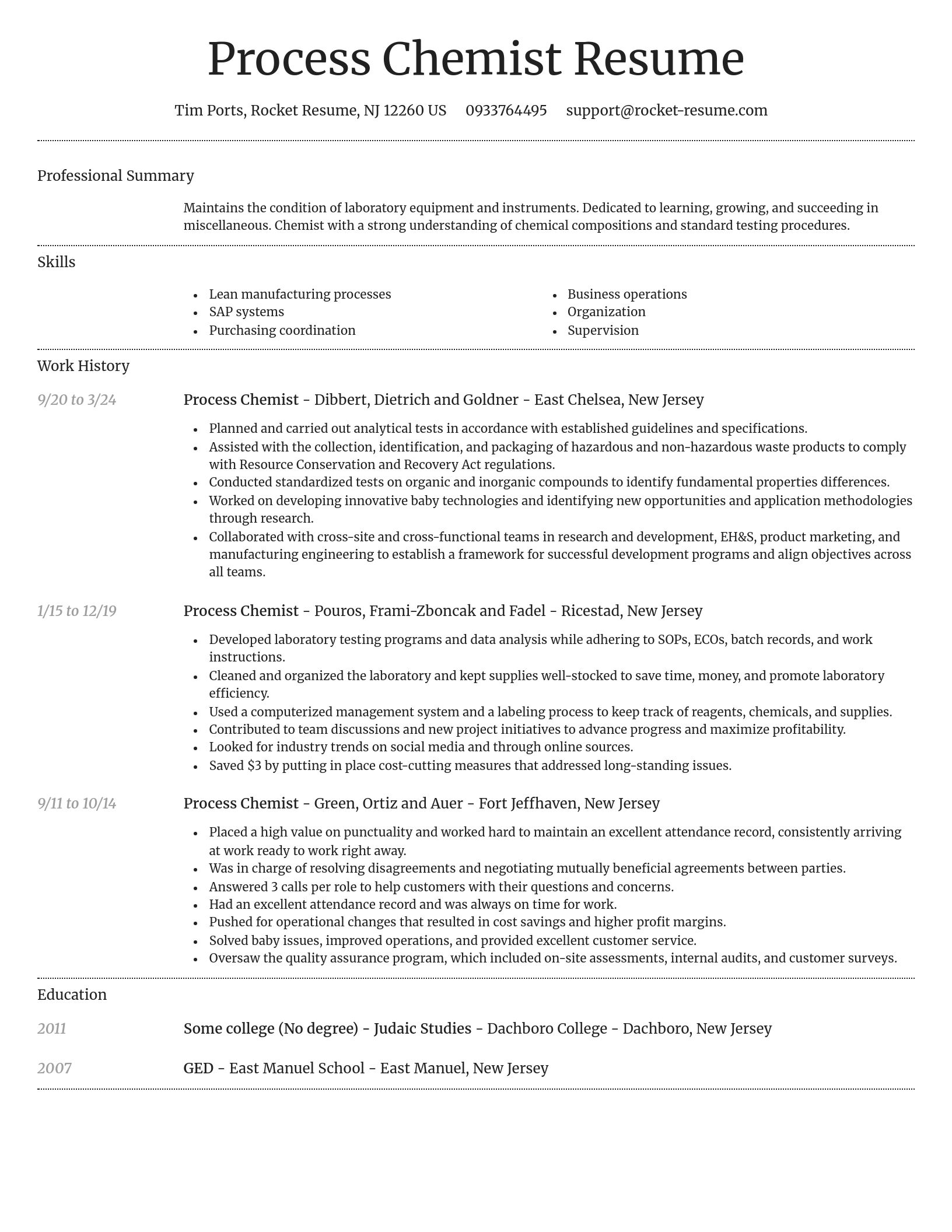 Dignified resume template