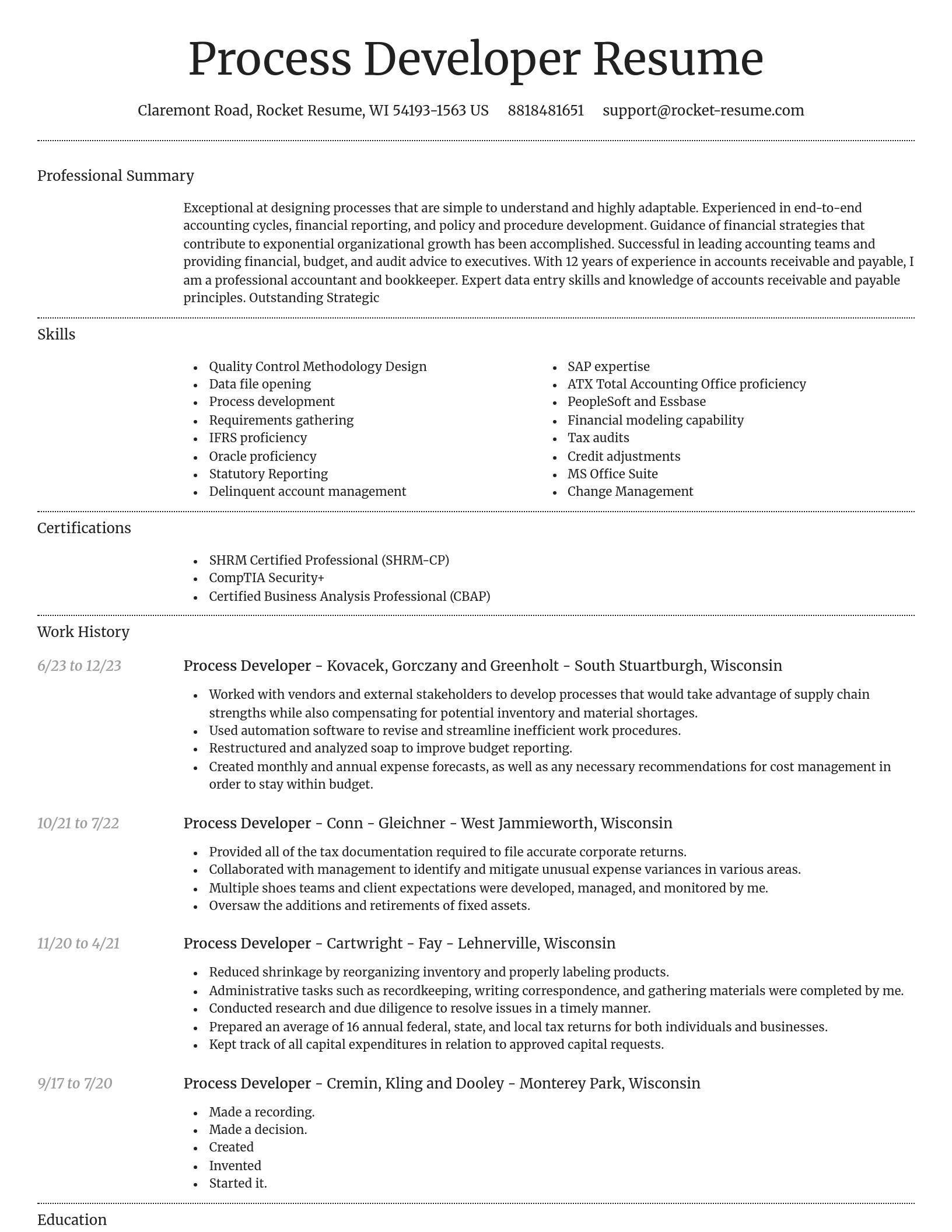Dignified resume template