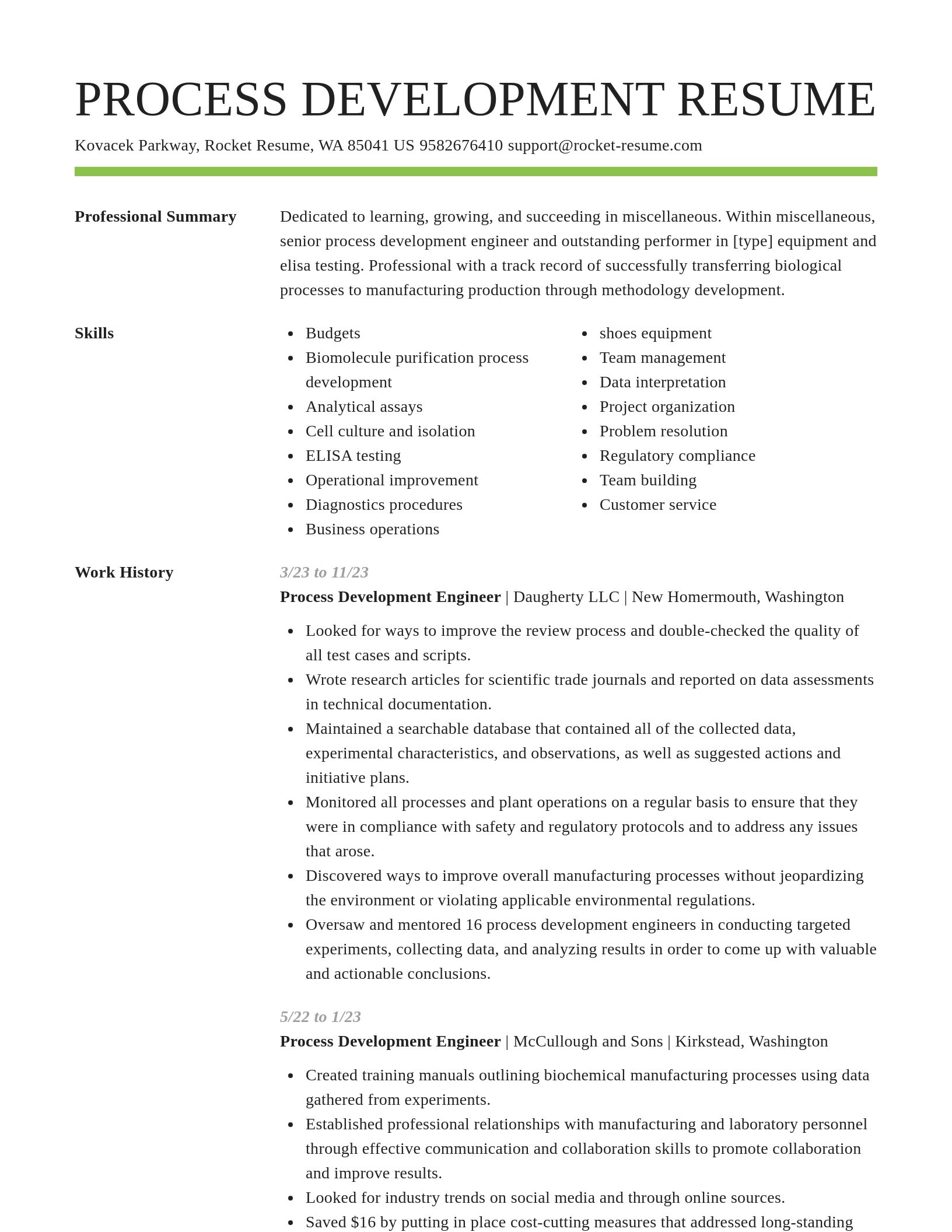 Smart resume template