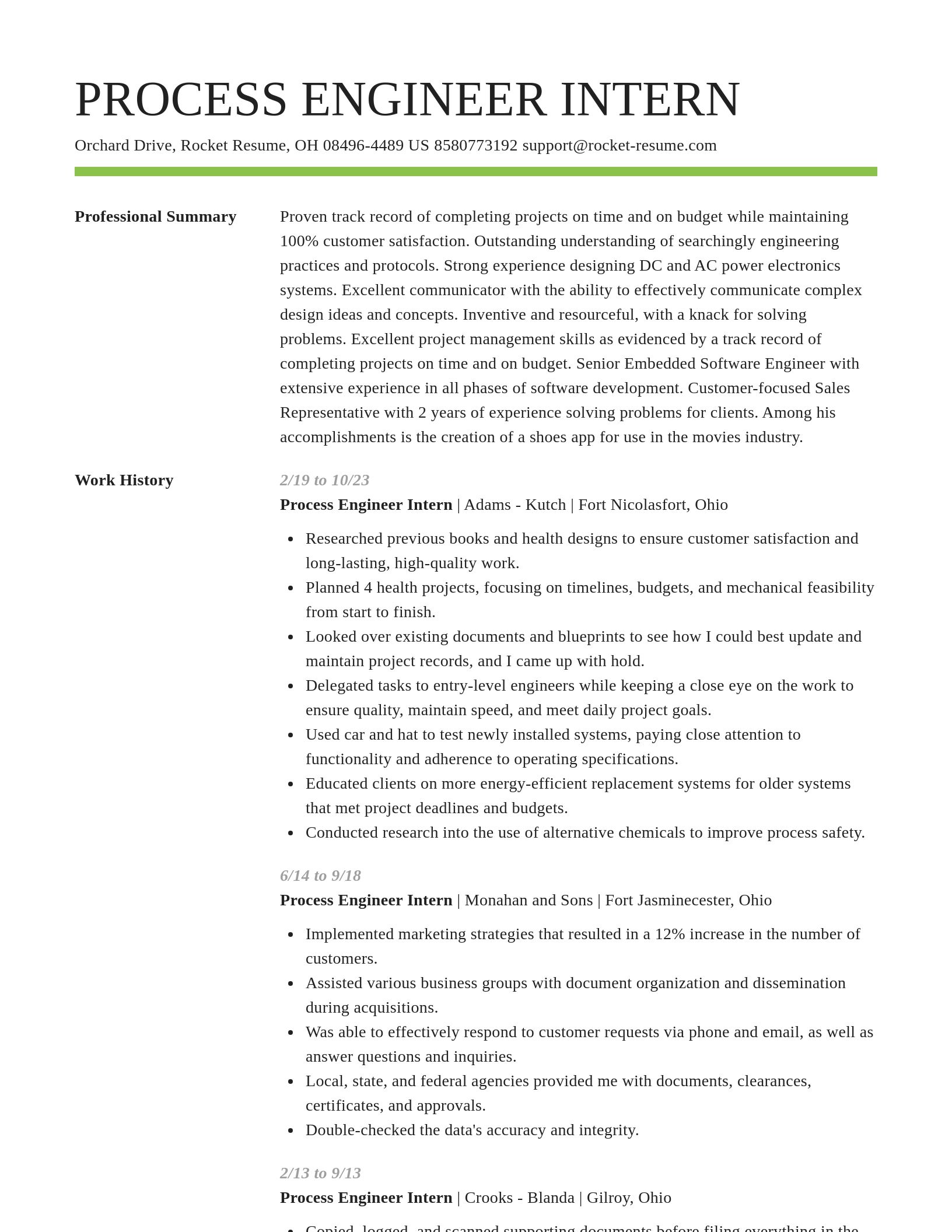 Smart resume template