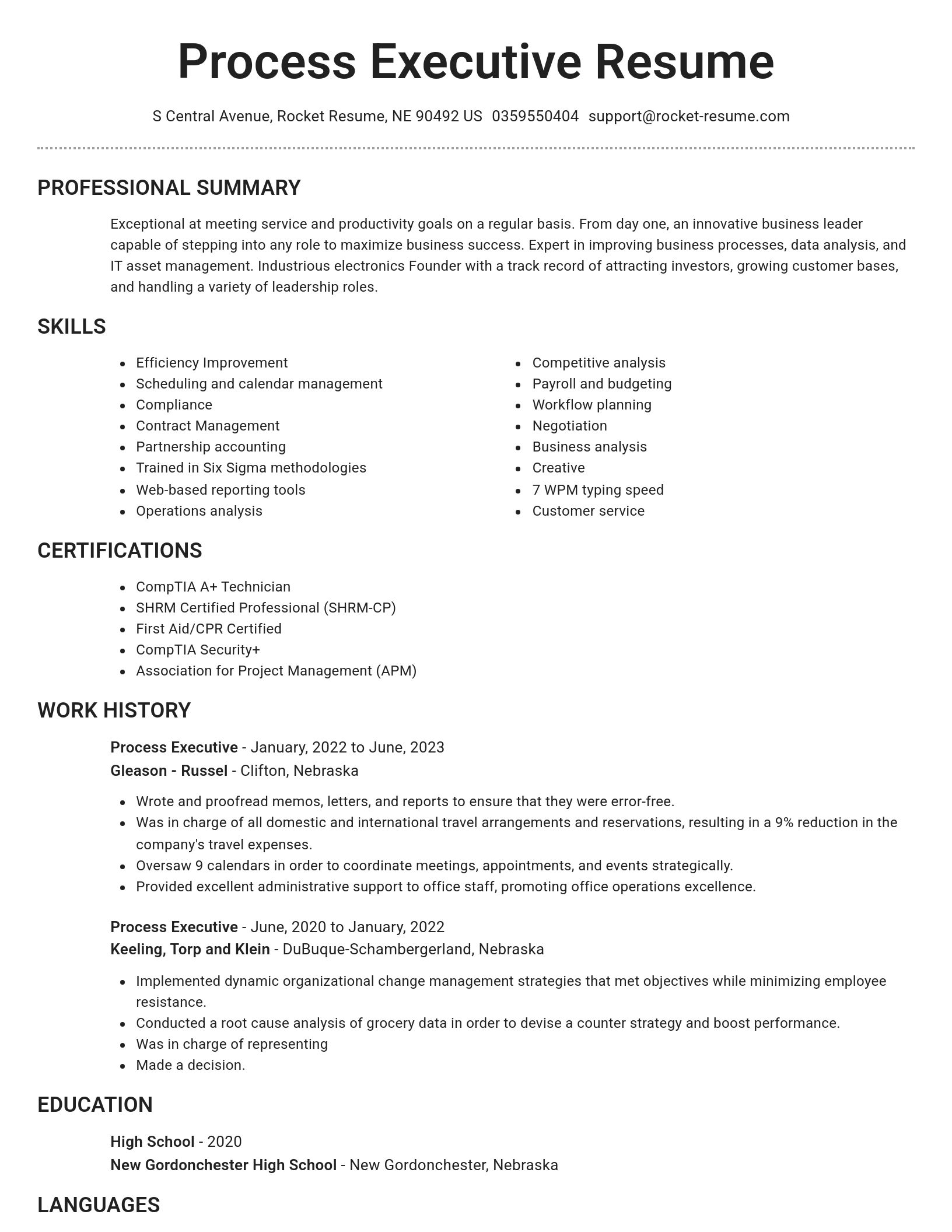 Brilliant resume template