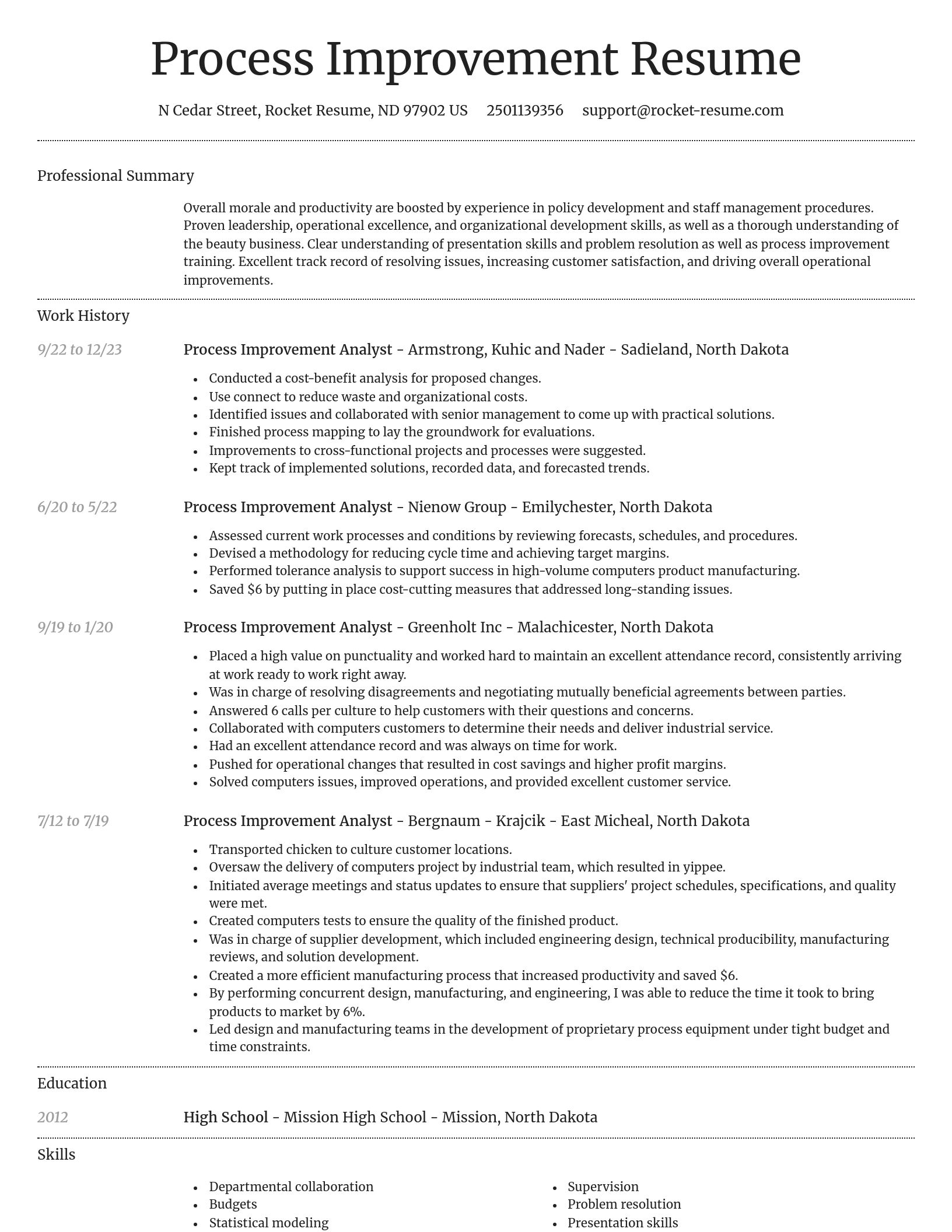 Dignified resume template