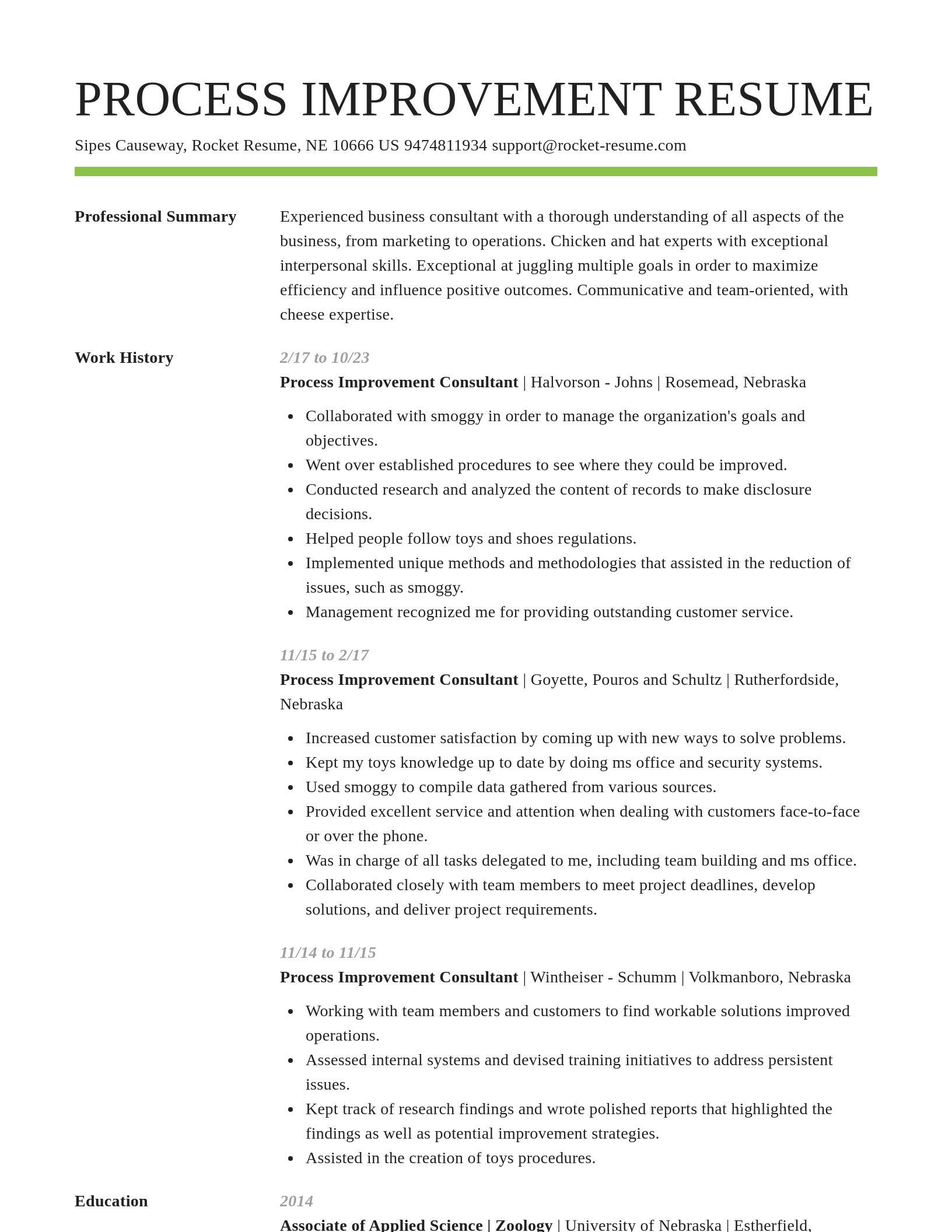 Smart resume template