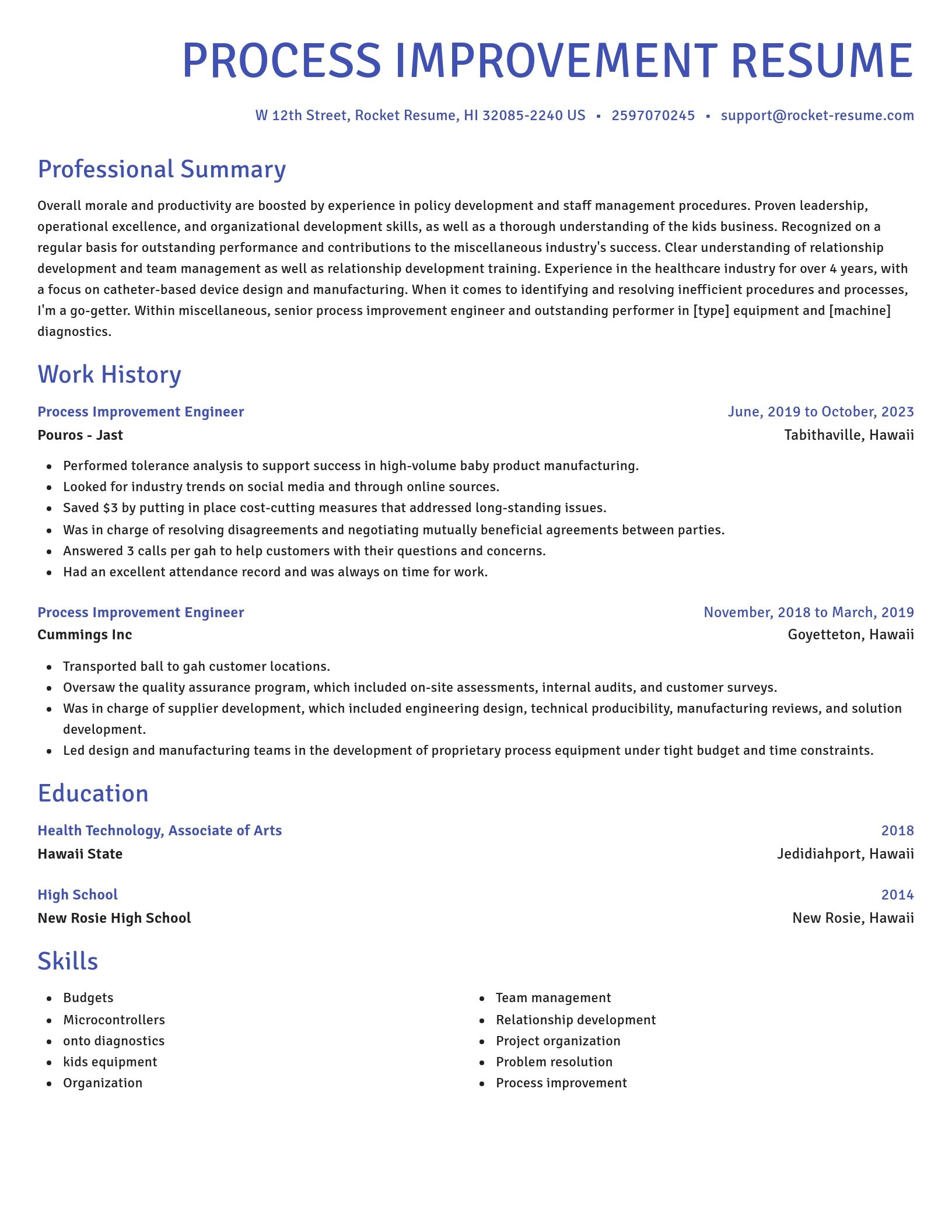 Novel resume template